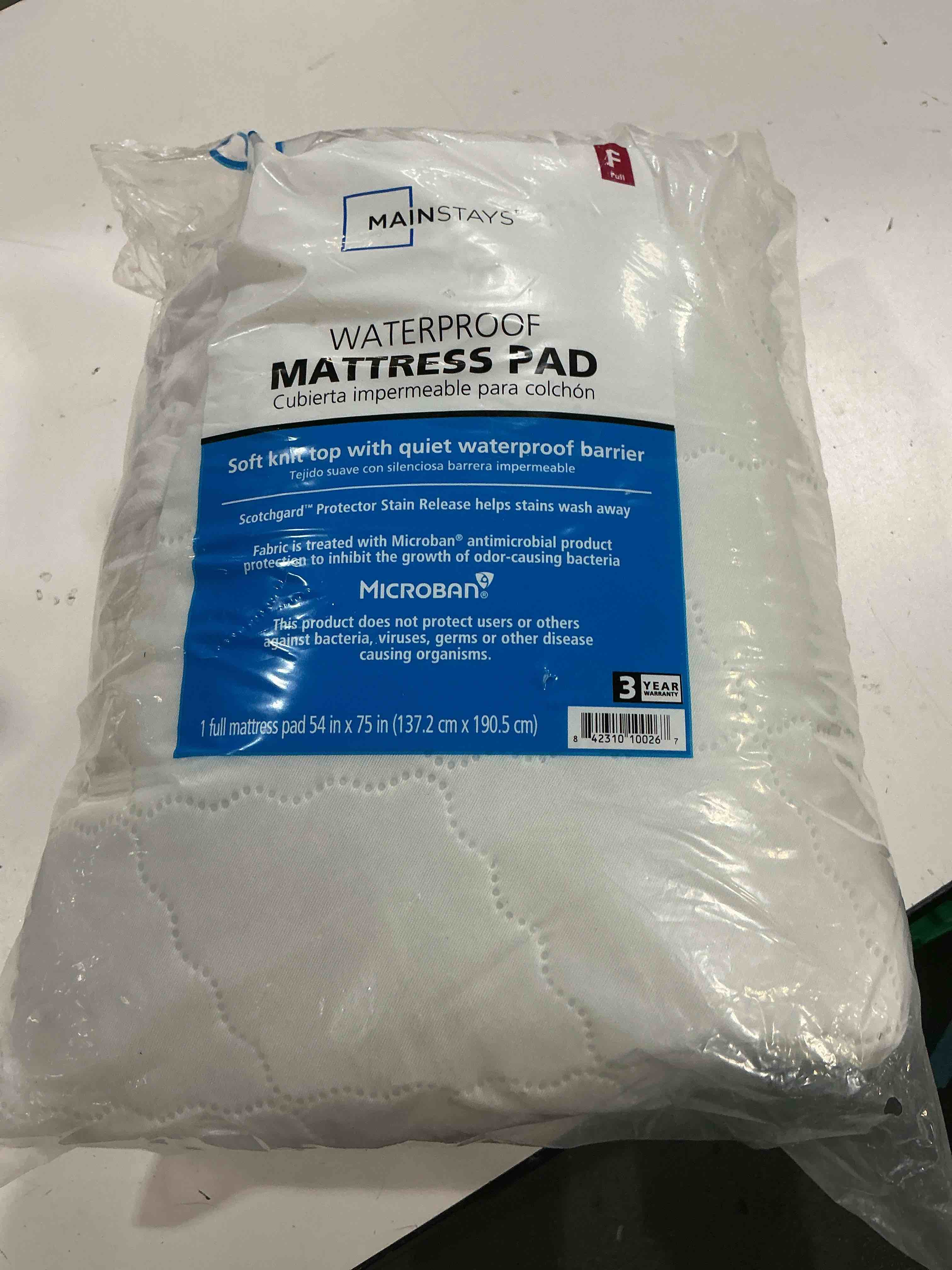 Condition photo showing As Is for mainstays mattress pad full size