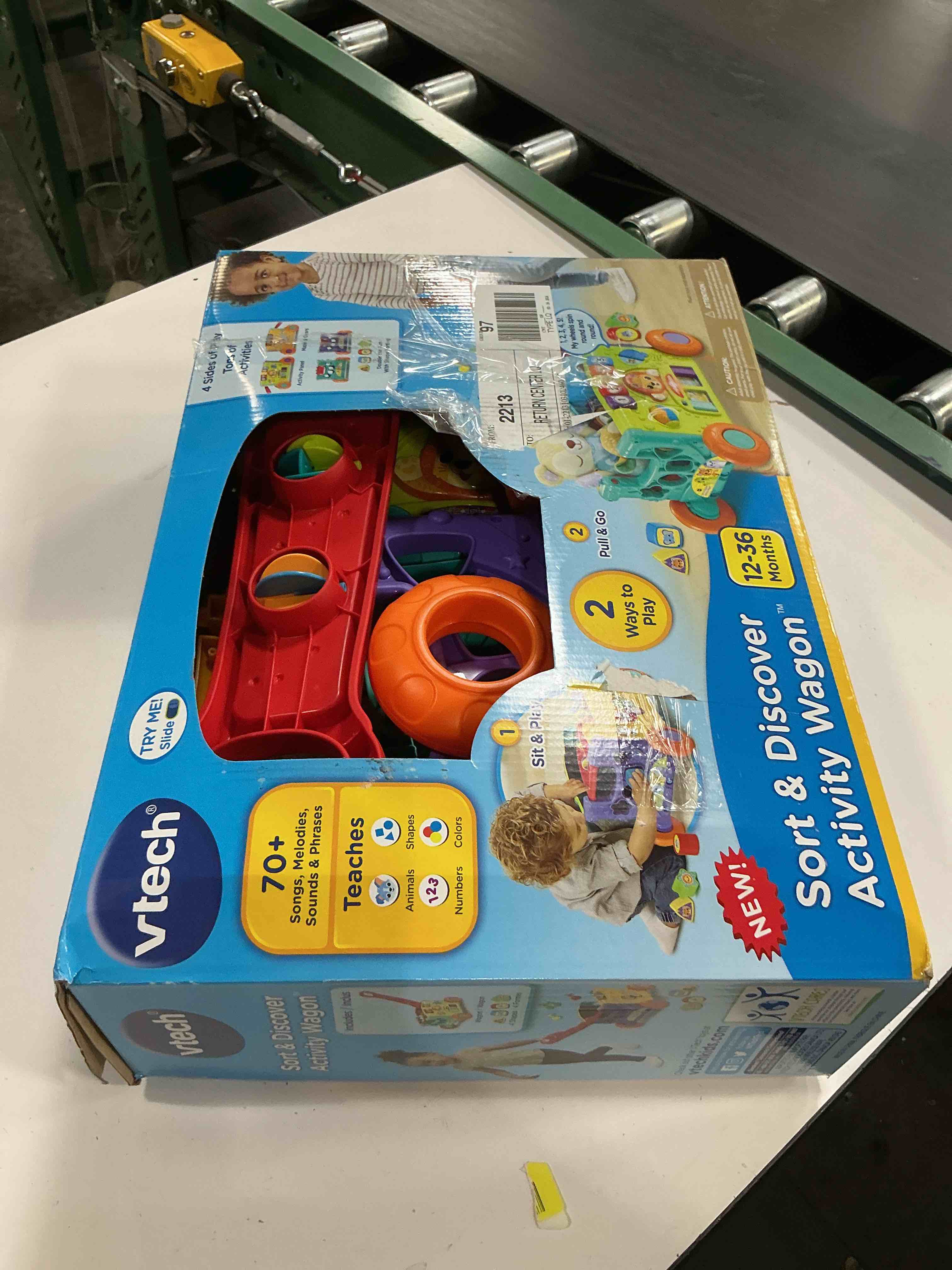Condition photo showing As Is for vtech sort & discover activity wagon