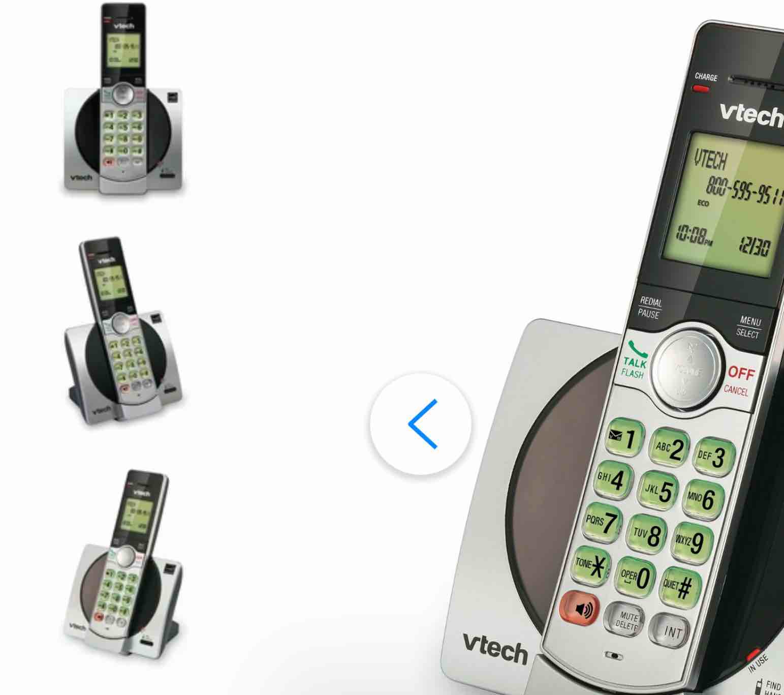 vtech dect 6.0 expandable cordless phone with call block  cs6919 (silver & black)