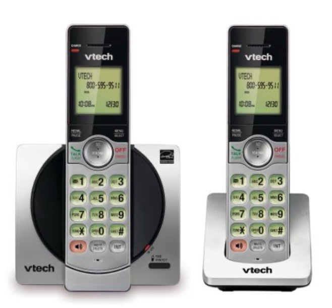 vtech cs6919-2 dect 6.0 cordless phone with caller id and handset speakerphone  2 handsets  silver/black