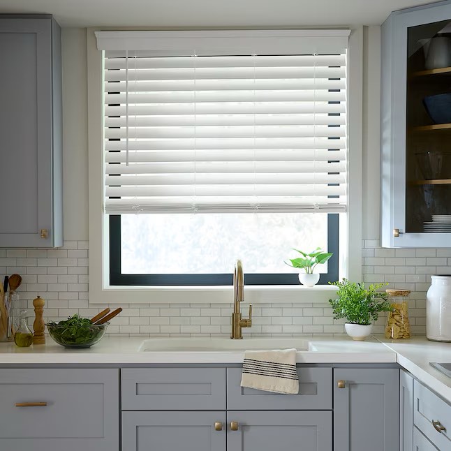 levolor trim+go 2-in cordless white faux wood room darkening blinds - 36" x 64"