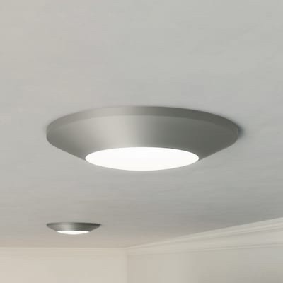 progress lighting 5cct 7.5-in brushed nickel indoor 1 -light led tunable white flush mount