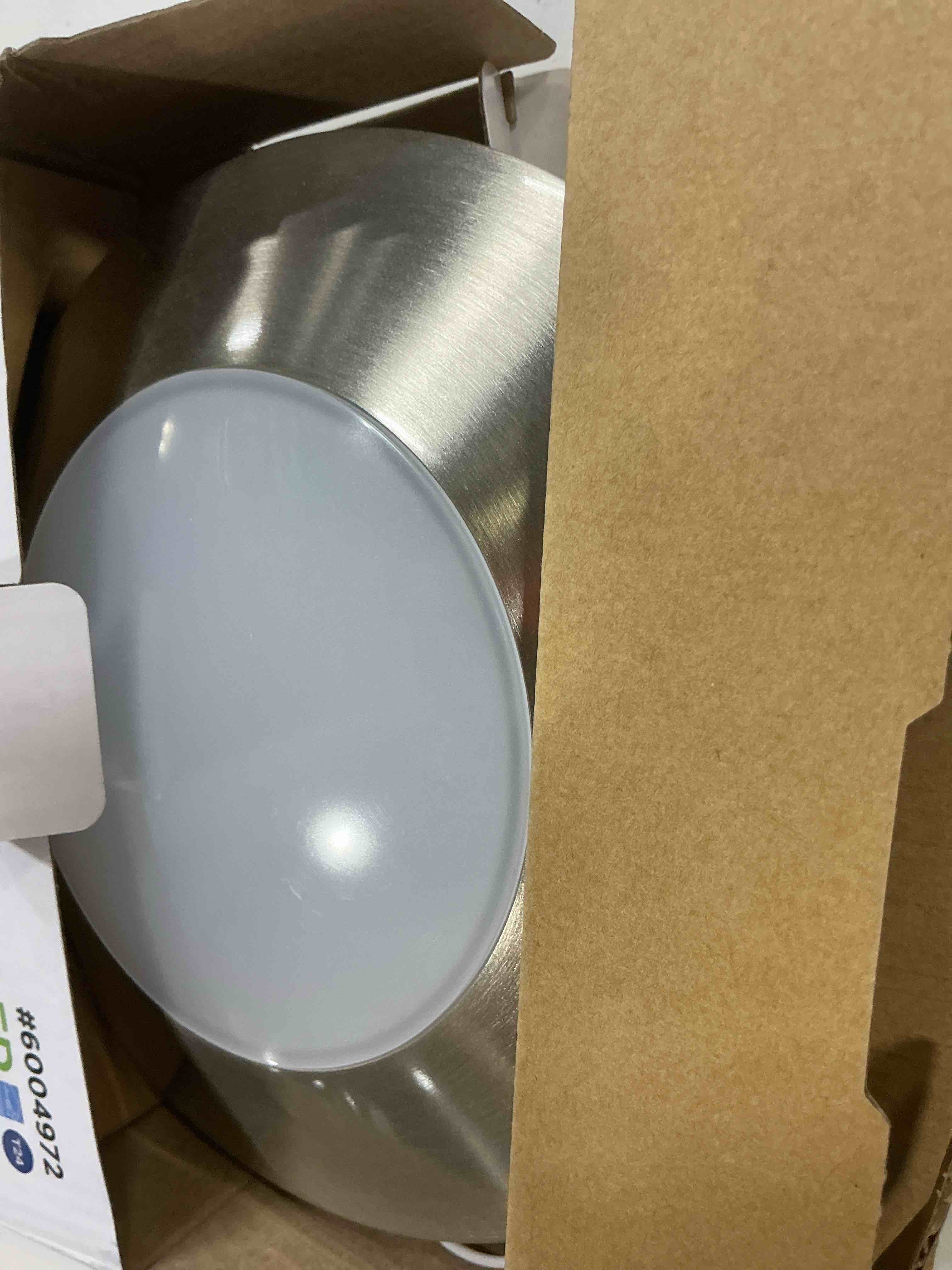 Condition photo showing As Is for progress lighting 5cct 7.5-in brushed nickel indoor 1 -light led tunable white flush mount