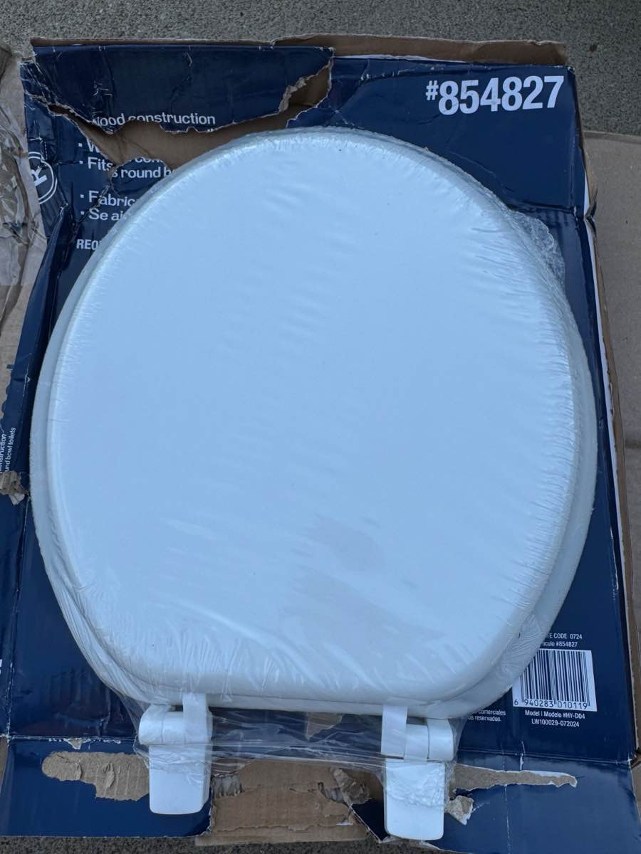 project source 854827 round toilet seat white wood