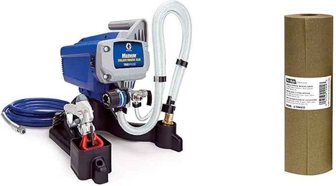 graco magnum 257025 project painter plus paint sprayer & 9-inch x 180-feet brown general purpose masking pape