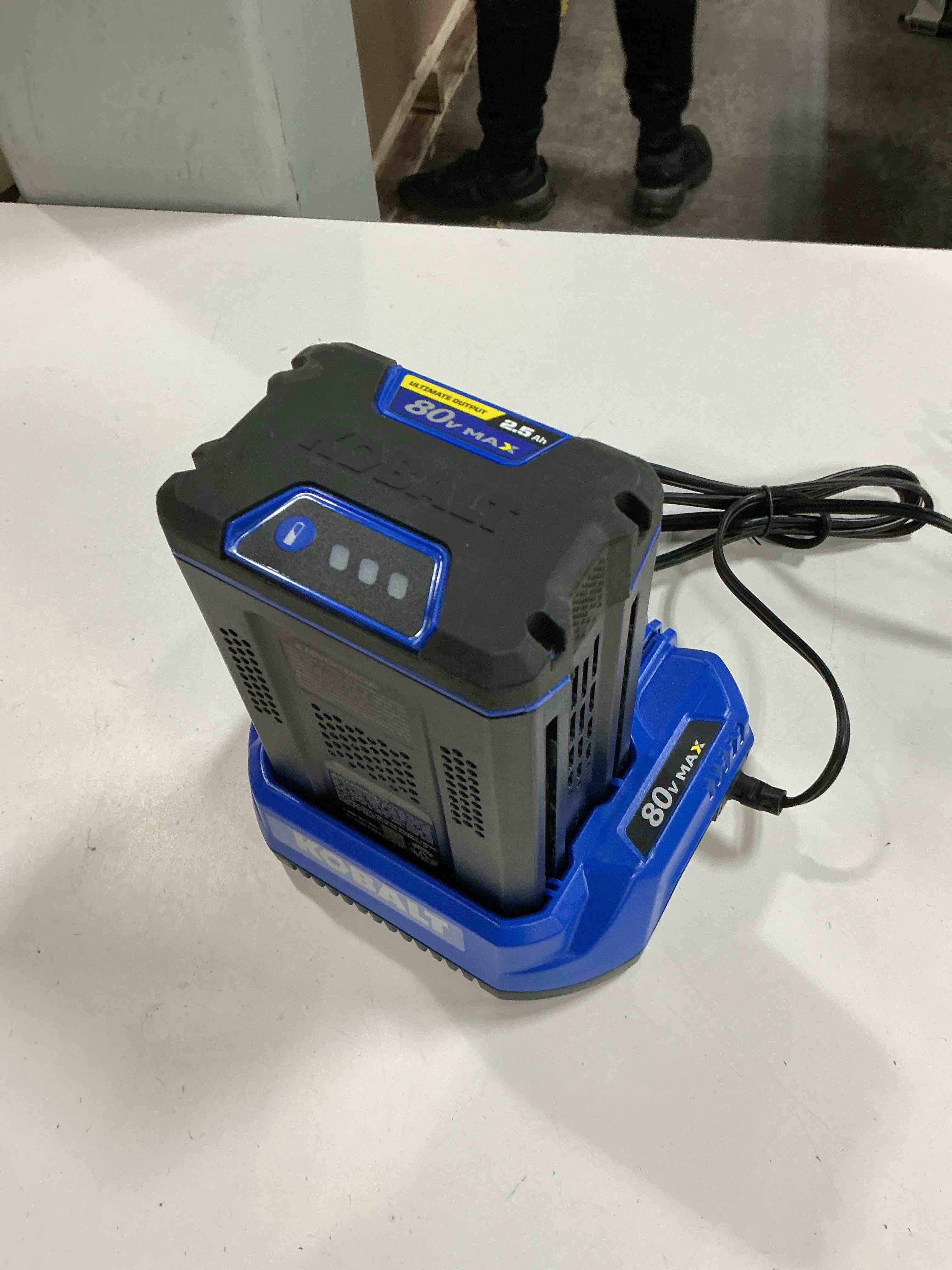 Condition photo showing Good Condition for kobalt 80v charger (e.g., krc 840-03 or similar) and kobalt 80v max battery