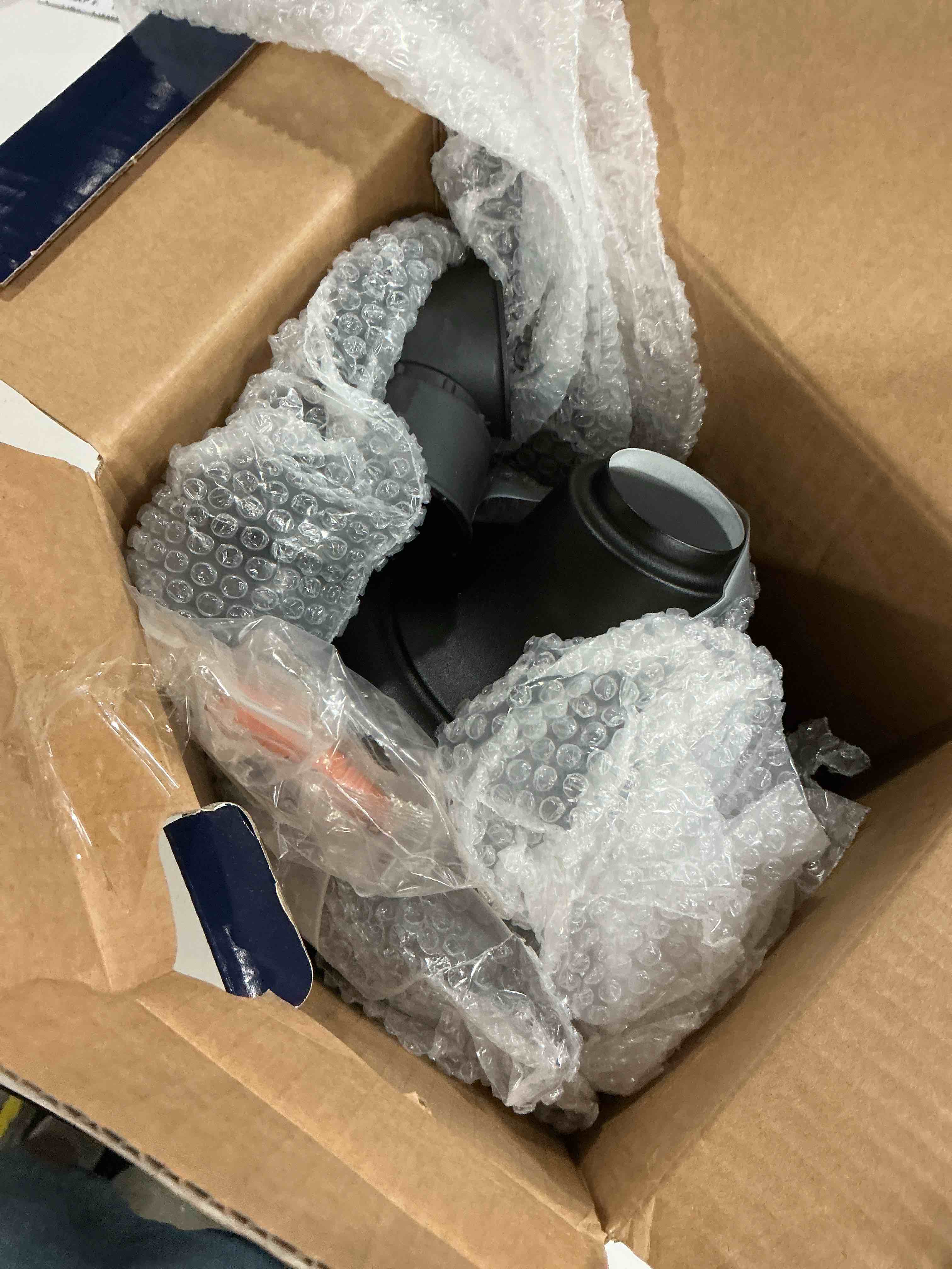 Condition photo showing As Is for project source barn light 2 -pack 1 -light 9.45-in h matte black hardwired outdoor wall light