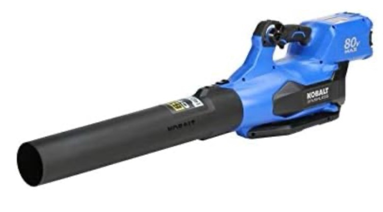 kobalts 140 mph 80-volt 80v 630-cfm lithium ion brushless cordless electric leaf blower (bare tool only, battery and charger not included)