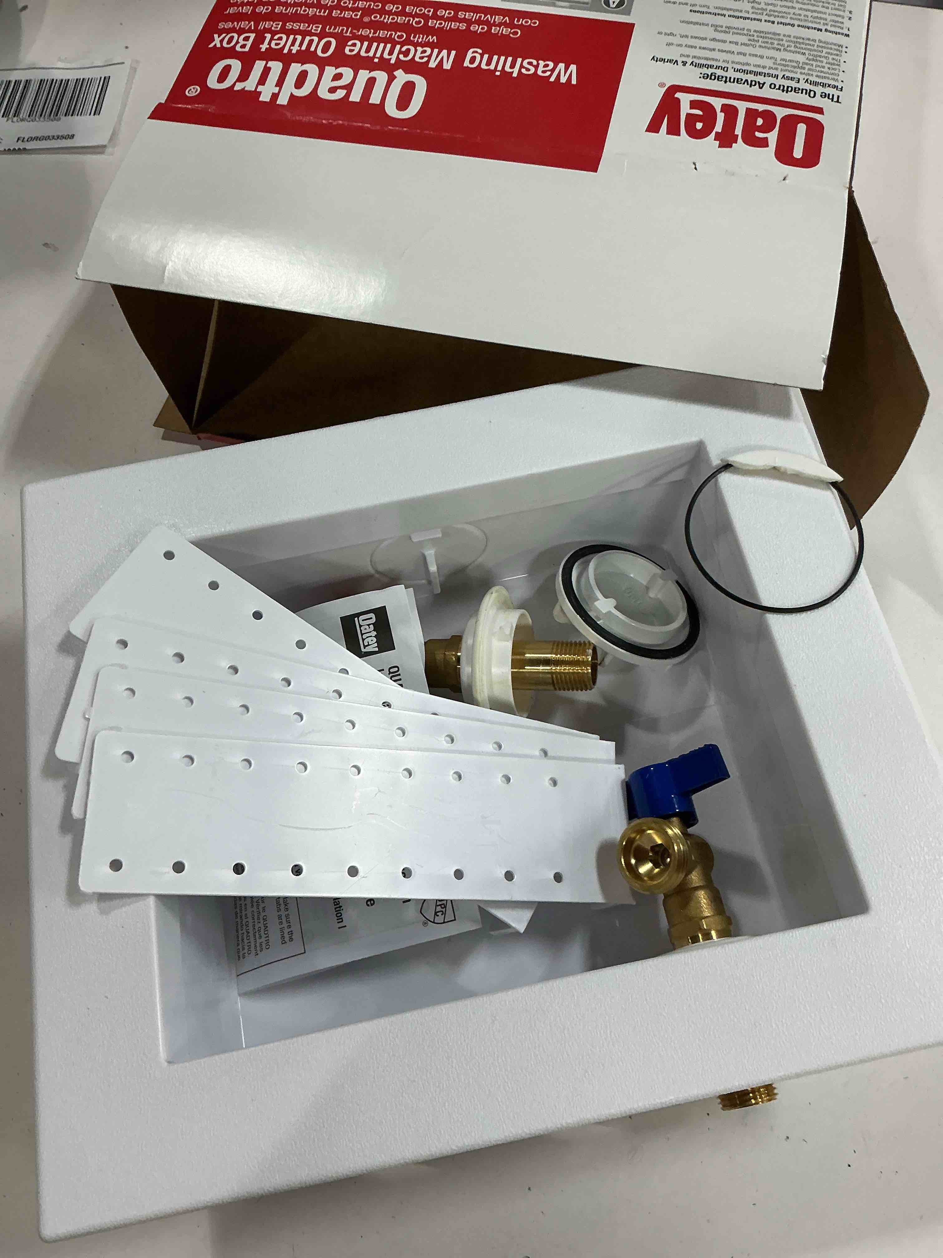 Condition photo showing As Is for quadtro washing machine outlet box