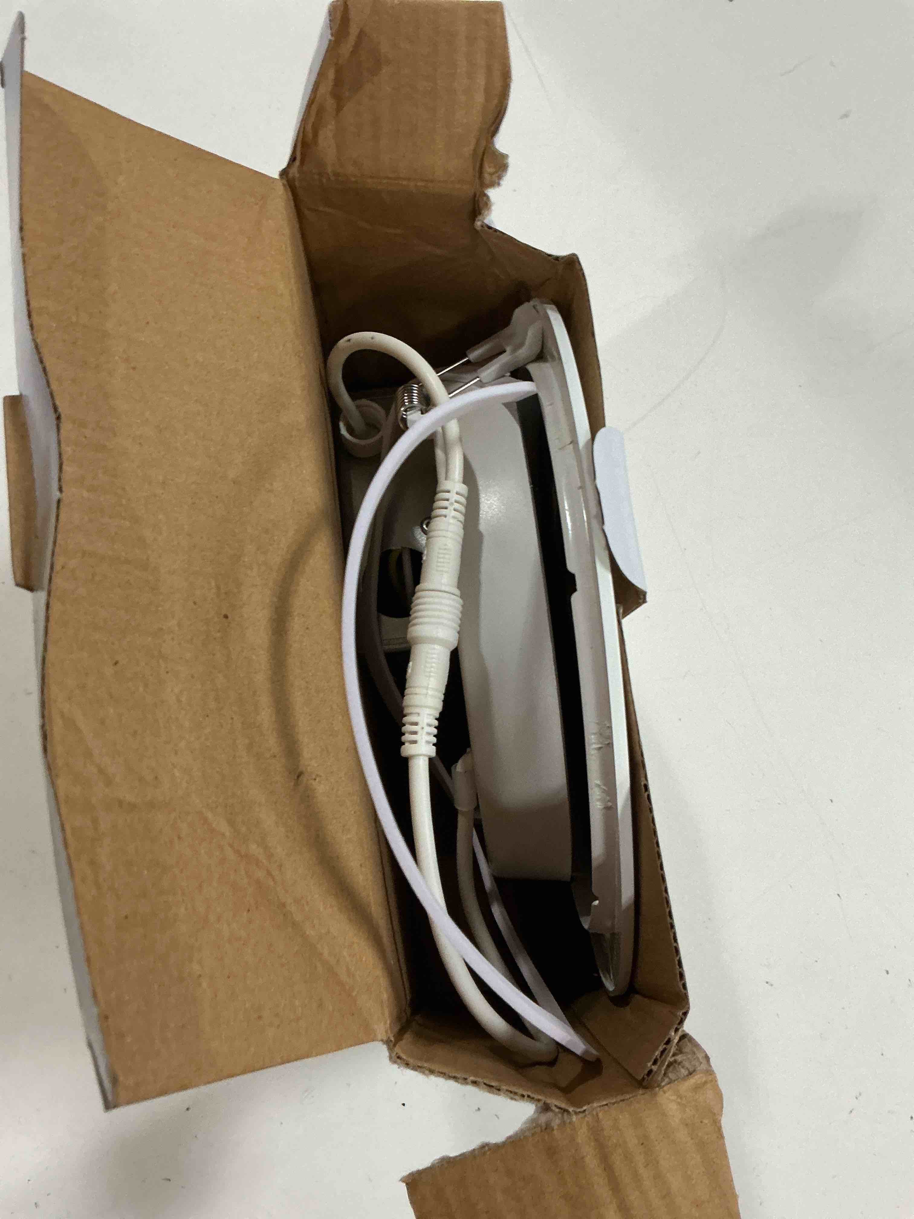 Condition photo showing As Is for utilitech white 6-in 650 -lumens switchable white round dimmable led canless wet rated