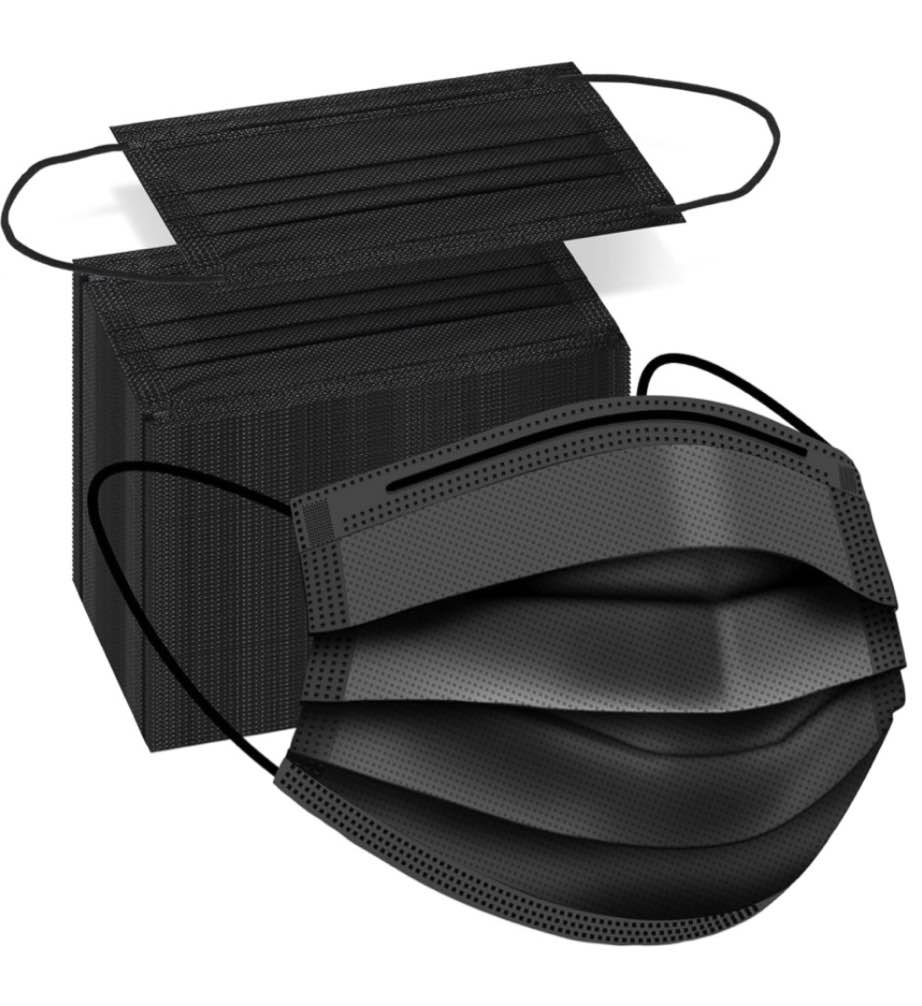 2 packs of black disposable masks, 200pcs