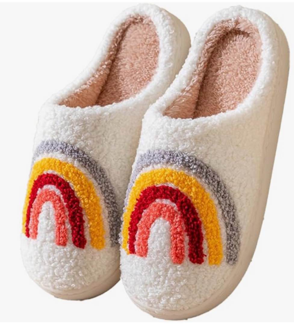 Fuzzy House Cute Slippers for Women Men Indoor Soft Plush Lining Non-Slip Sole Cozy Winter Style Shoes, 6 packs
