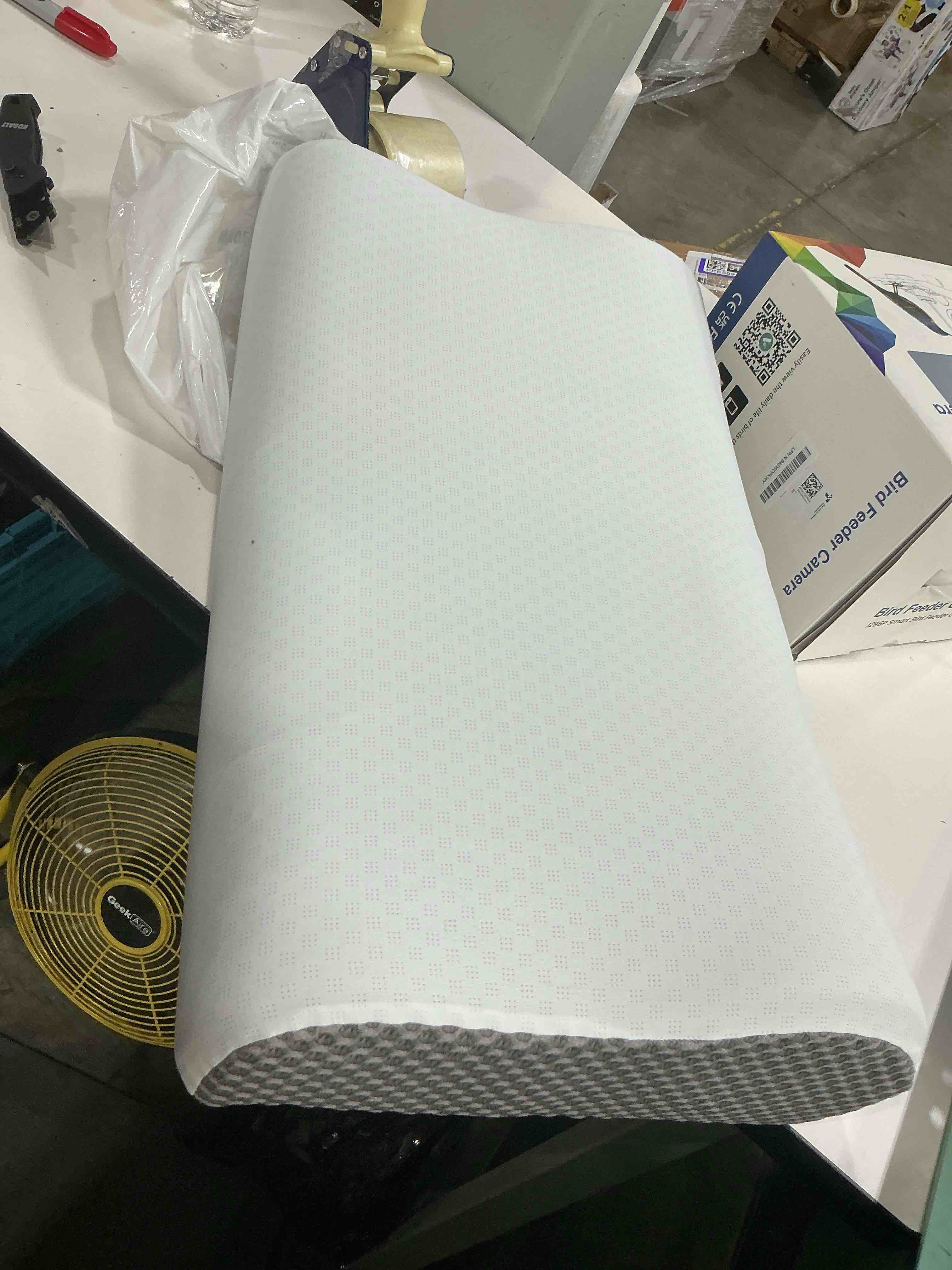 Condition photo showing Good Condition for cervical neck pillow for pain relief, contour memory foam pillows ergonomic pillow for sleeping bed pillow neck support with cooling pillowcase orthopedic pillow for side back sleepers light grey