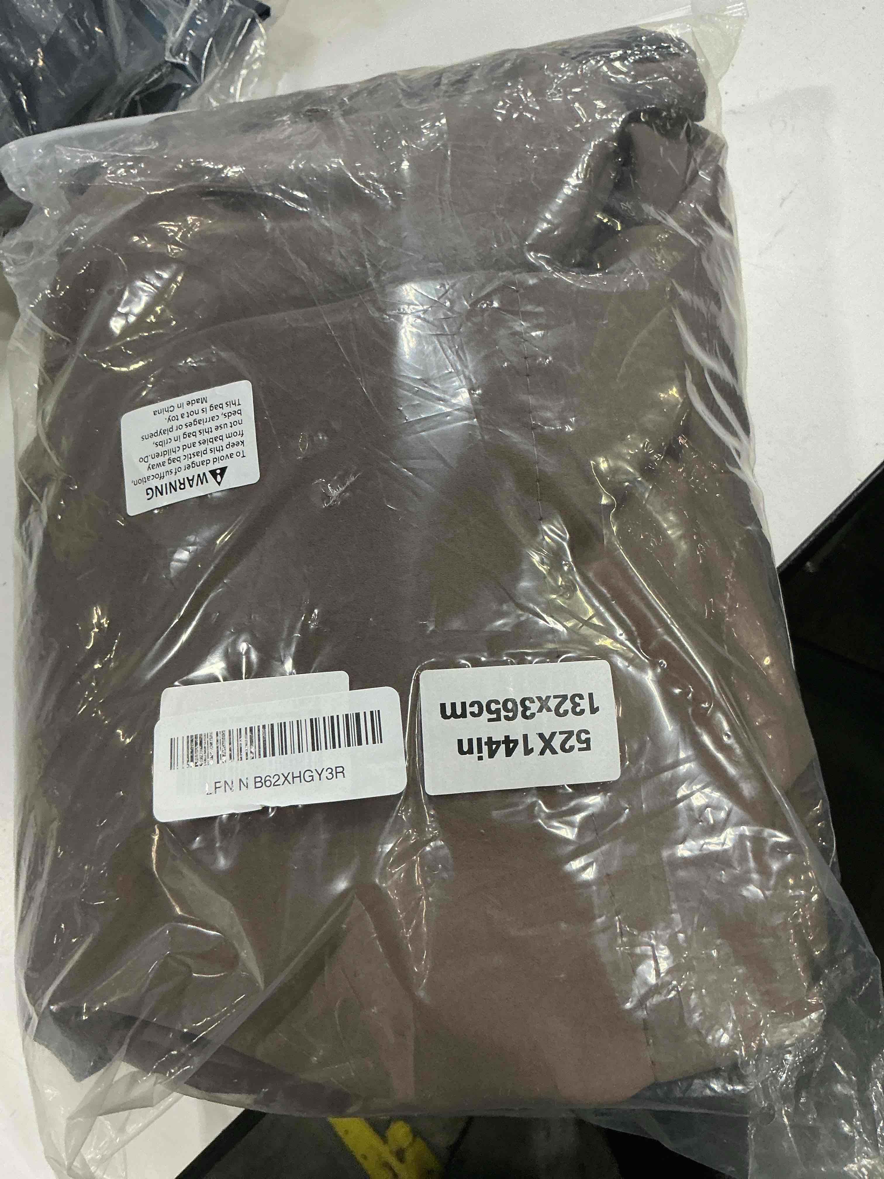 Condition photo showing As Is for extra long blackout curtains, room darkening grommet high ceiling drapes, 2 story curtains for living room and loft(1 panel, brown, 52"x144") brown 52"w x 144"l (pack of 1)