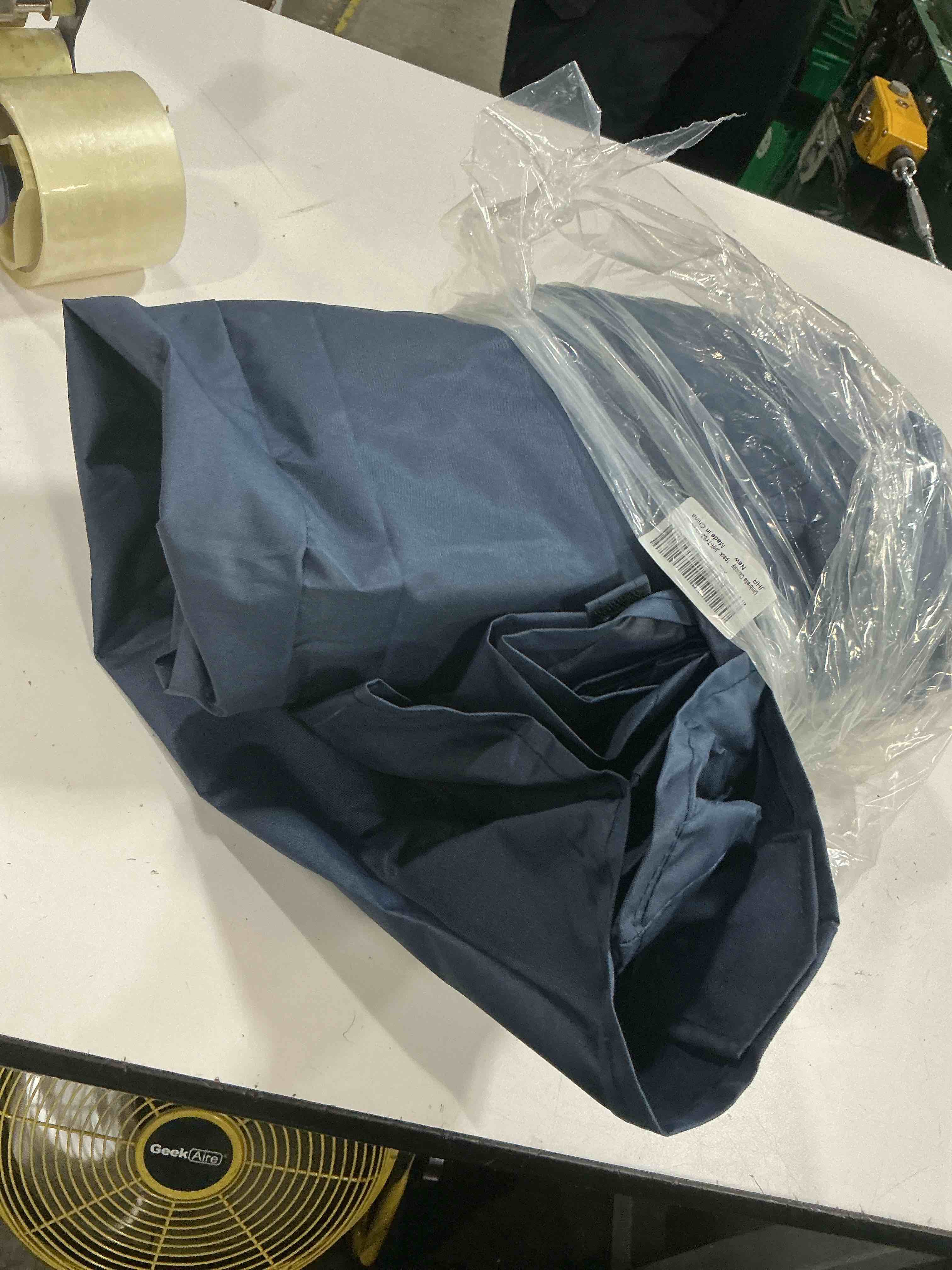 Condition photo showing As Is for 10ft patio umbrella replacement canopy for 8 ribs, fits hanging offset cantilever market outdoor patio shades?canopy only only fits 10ft 8ribs navy blue