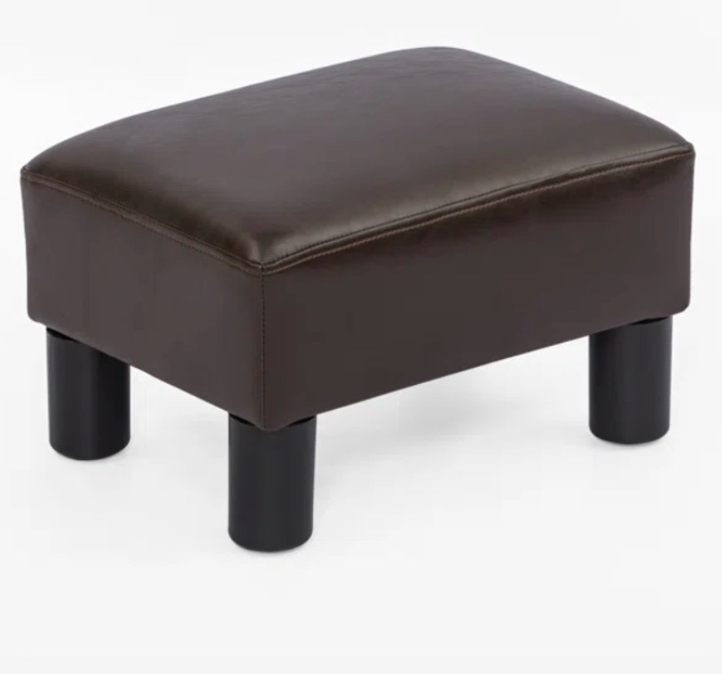 dark brown faux leather foot rest 