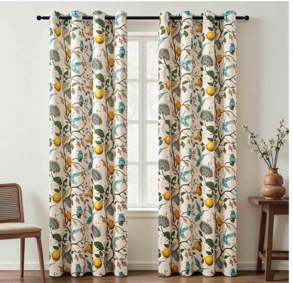 lemon bird curtains 