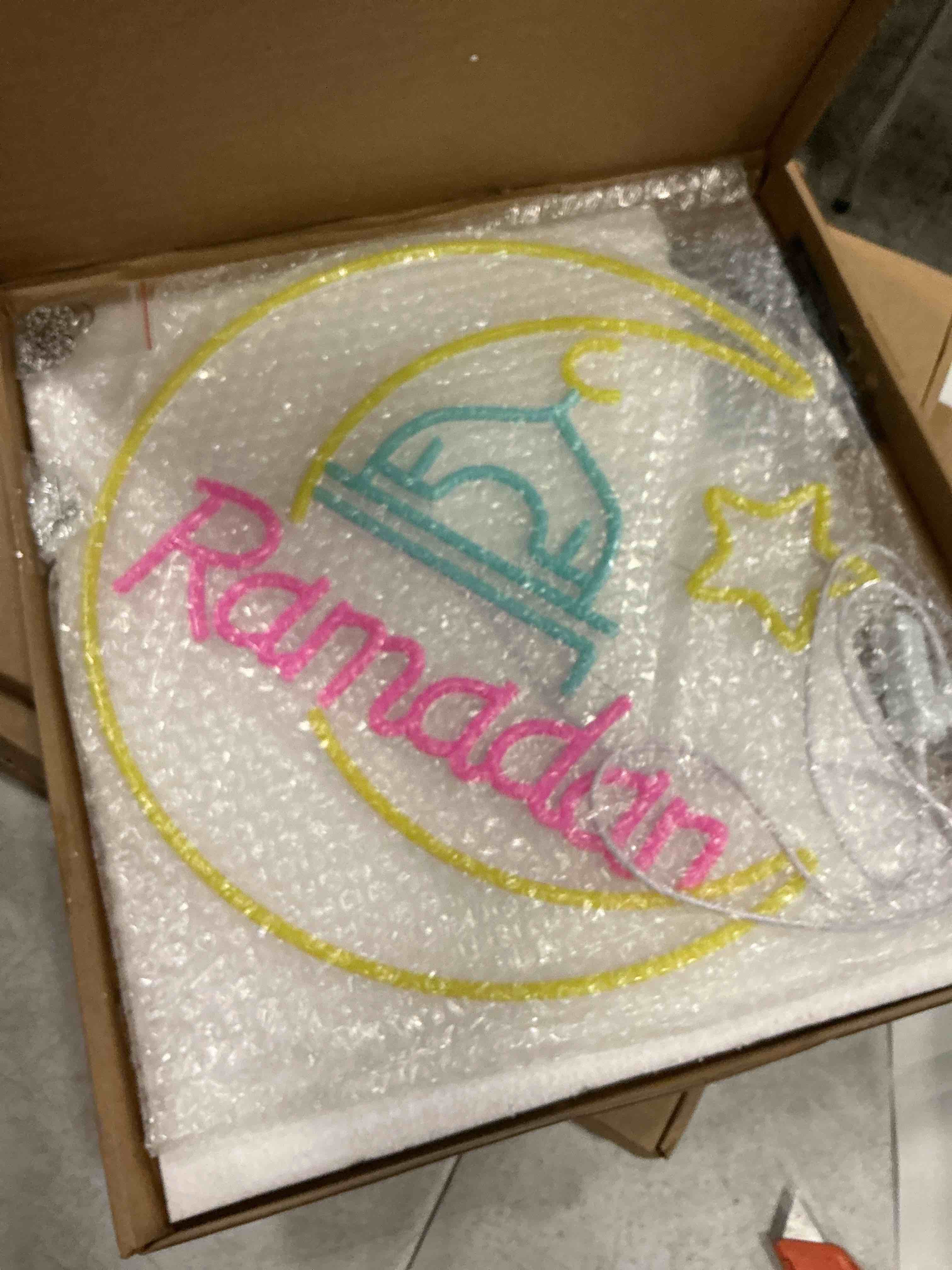 Condition photo showing New/Like New for ramadan kareem neon sign 15 in eid mubarak neon lights for wall decor muslim islamic led light sign for ramadan mubarak ramadan kareem sign islamic muslim home bedroom party decor gift