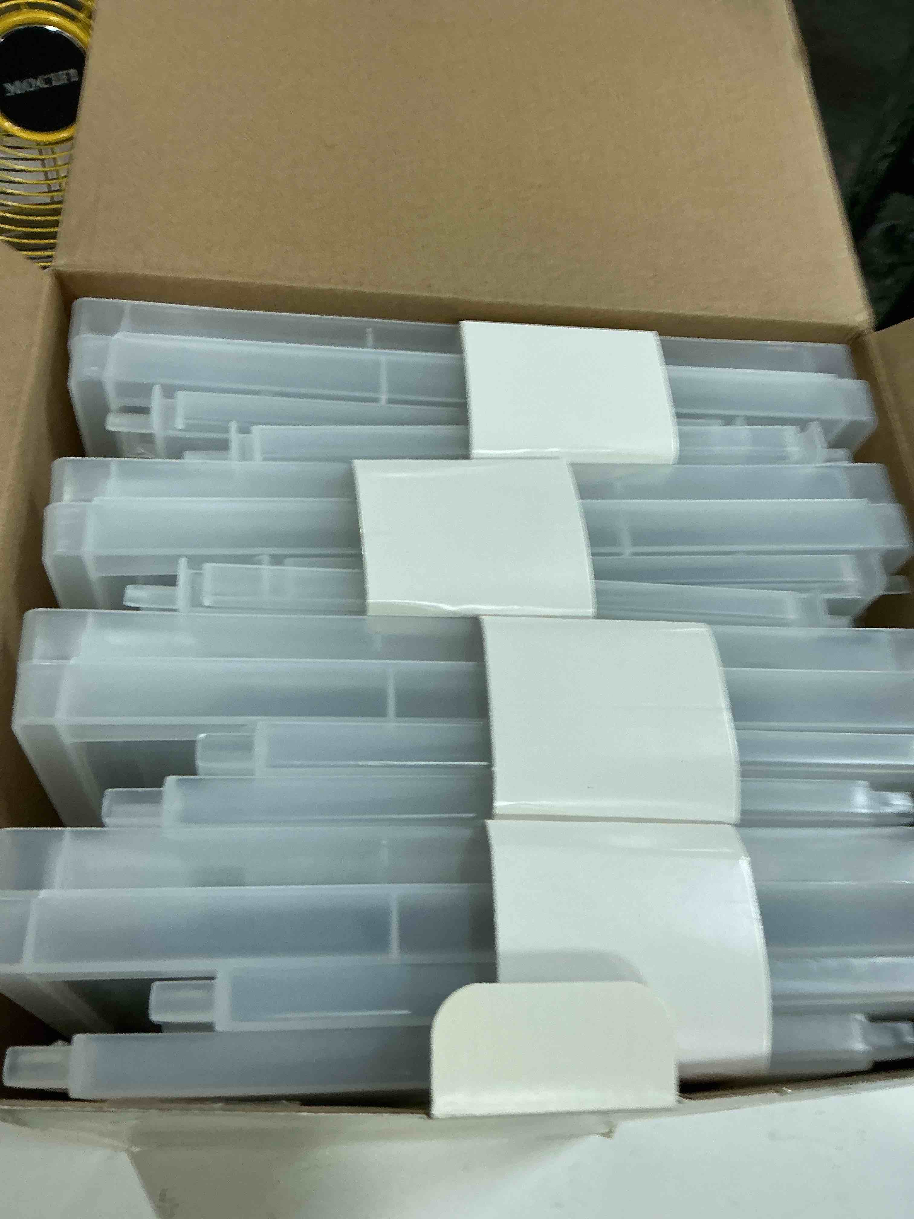 Condition photo showing New/Like New for stackable small bin front opening clear - brightroom™: transparent utility storage, stackable, 12 volume capacity