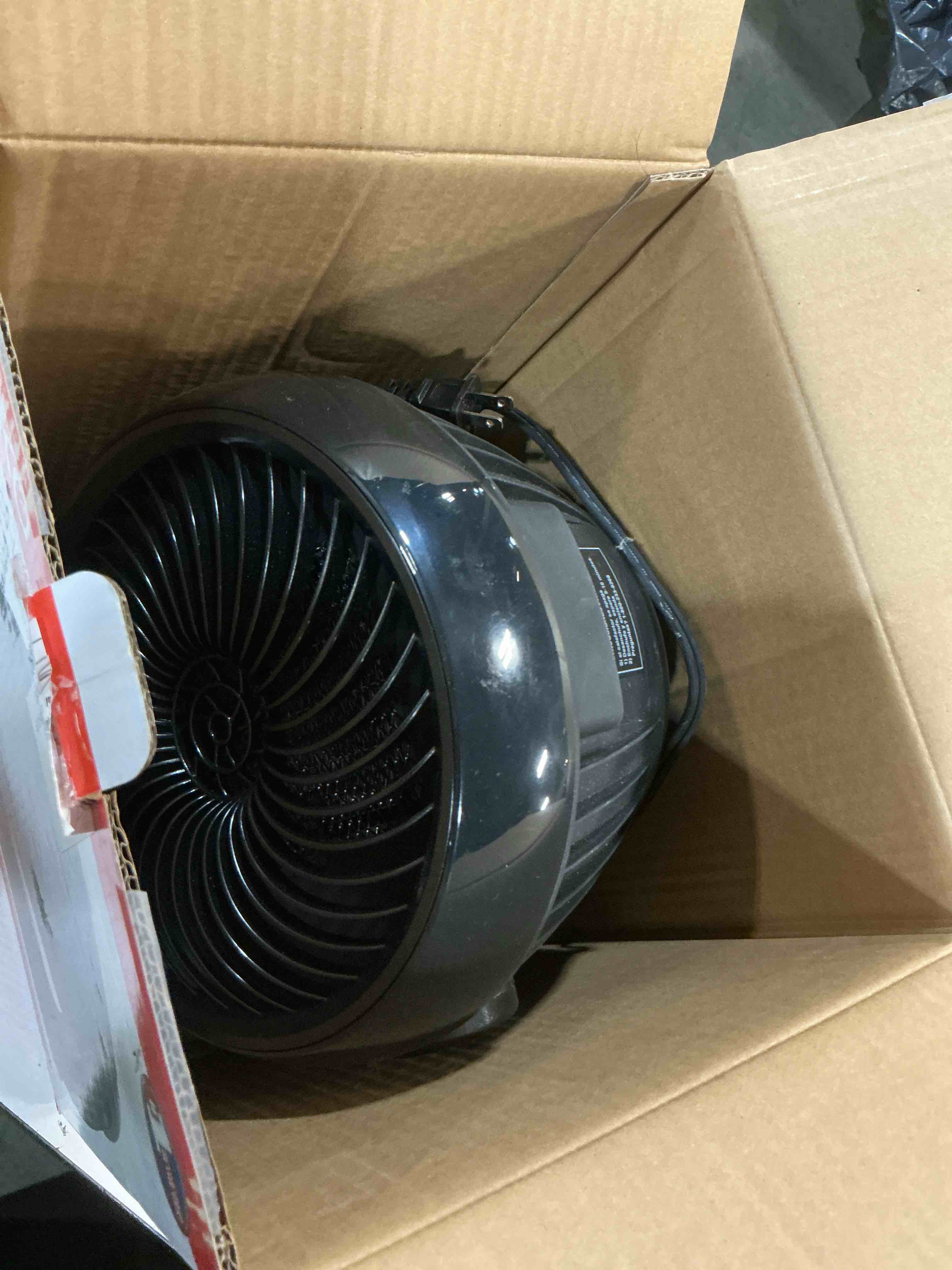 Condition photo showing As Is for lasko cs12350 whirlwind orbital oscillation ceramic space heater with remote: black