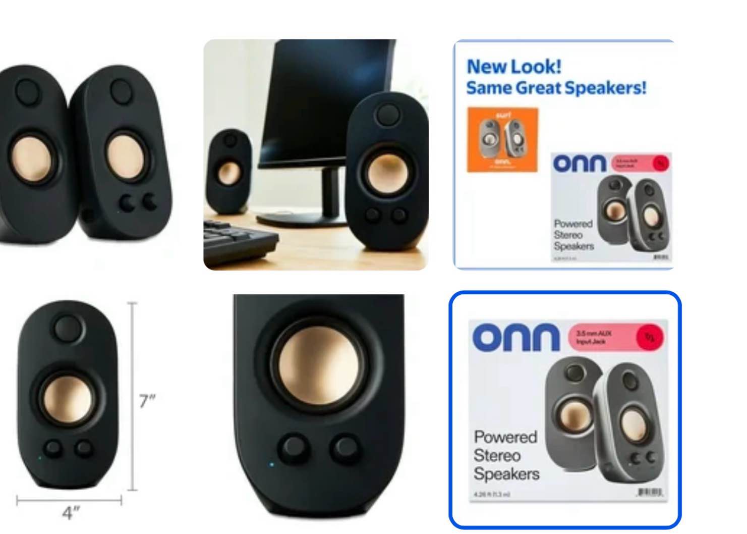 onn. ac powered computer speakers with volume and bass controls