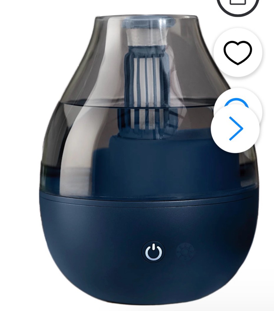 Mainstays 0.31 Gallon Ultrasonic Cool Mist Humidifier, Blue