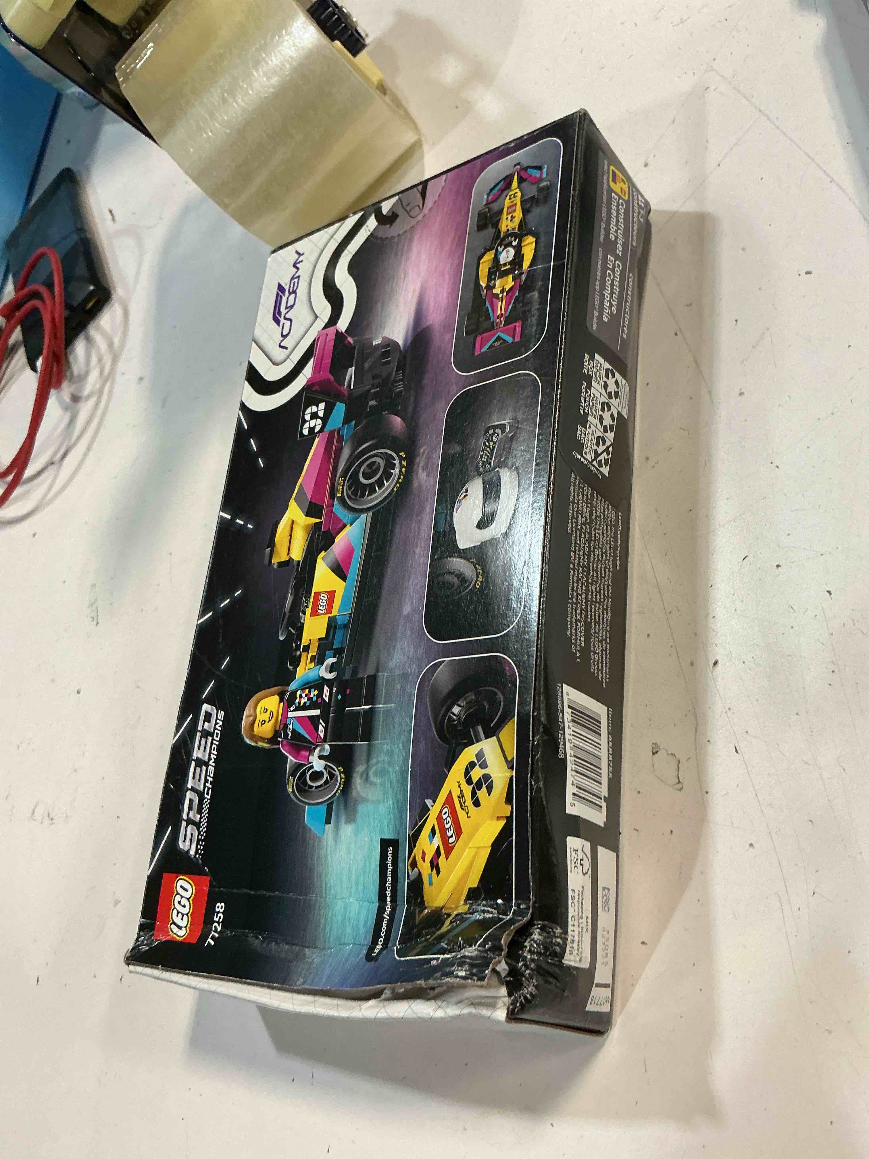 Condition photo showing New/Like New for lego speed champions f1 academy race car building toy - pretend play racing vehicle w/ f1 academy minifigure - play & display toy car for boys & girls, ages 10+ - gift idea for birthdays - 77258