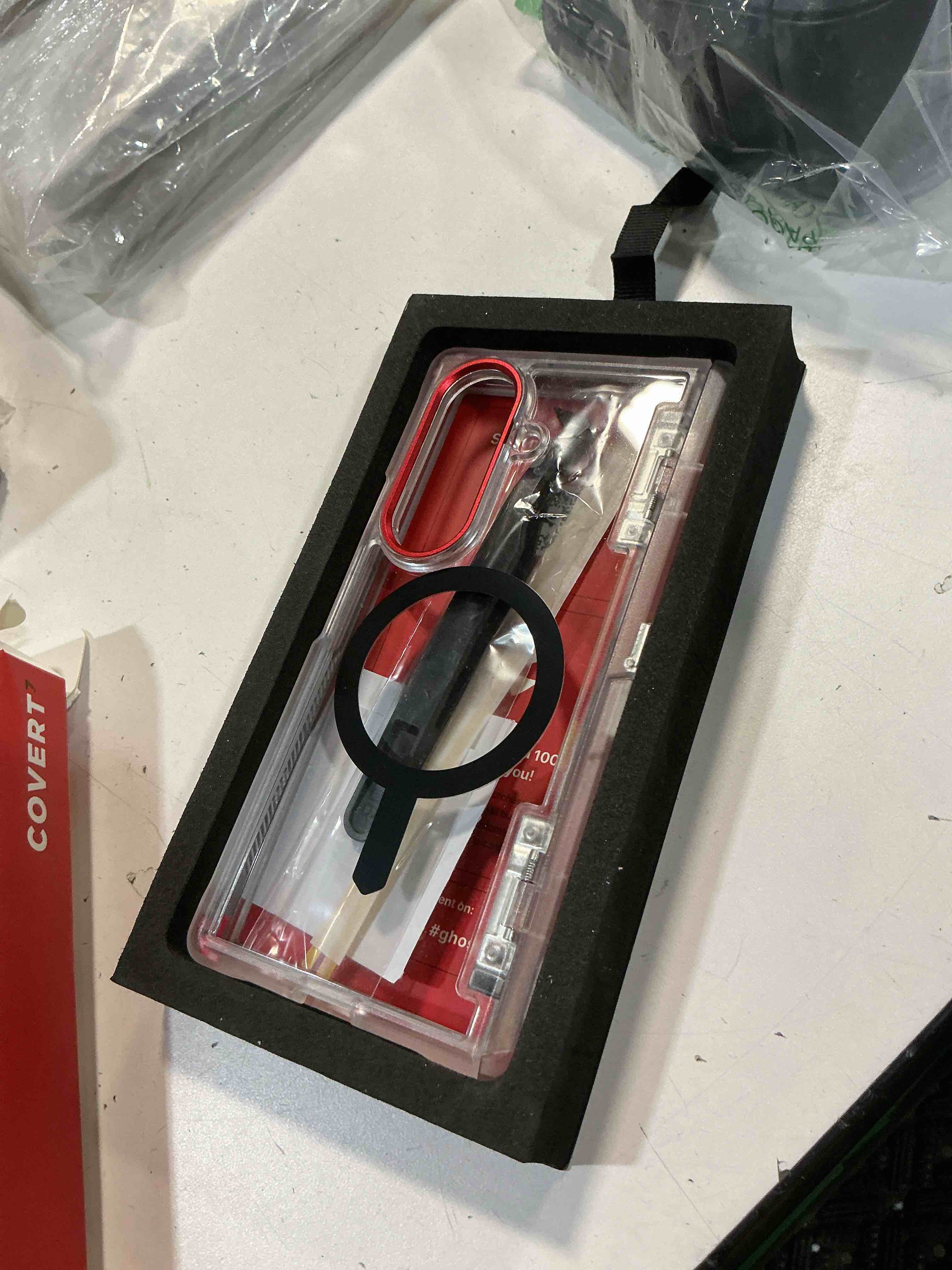 Condition photo showing New/Like New for ghostek covert clear galaxy z fold 7 case with built-in kickstand, magsafe and full hinge protection designed for 2025 samsung galaxy fold7 (8") (clear)