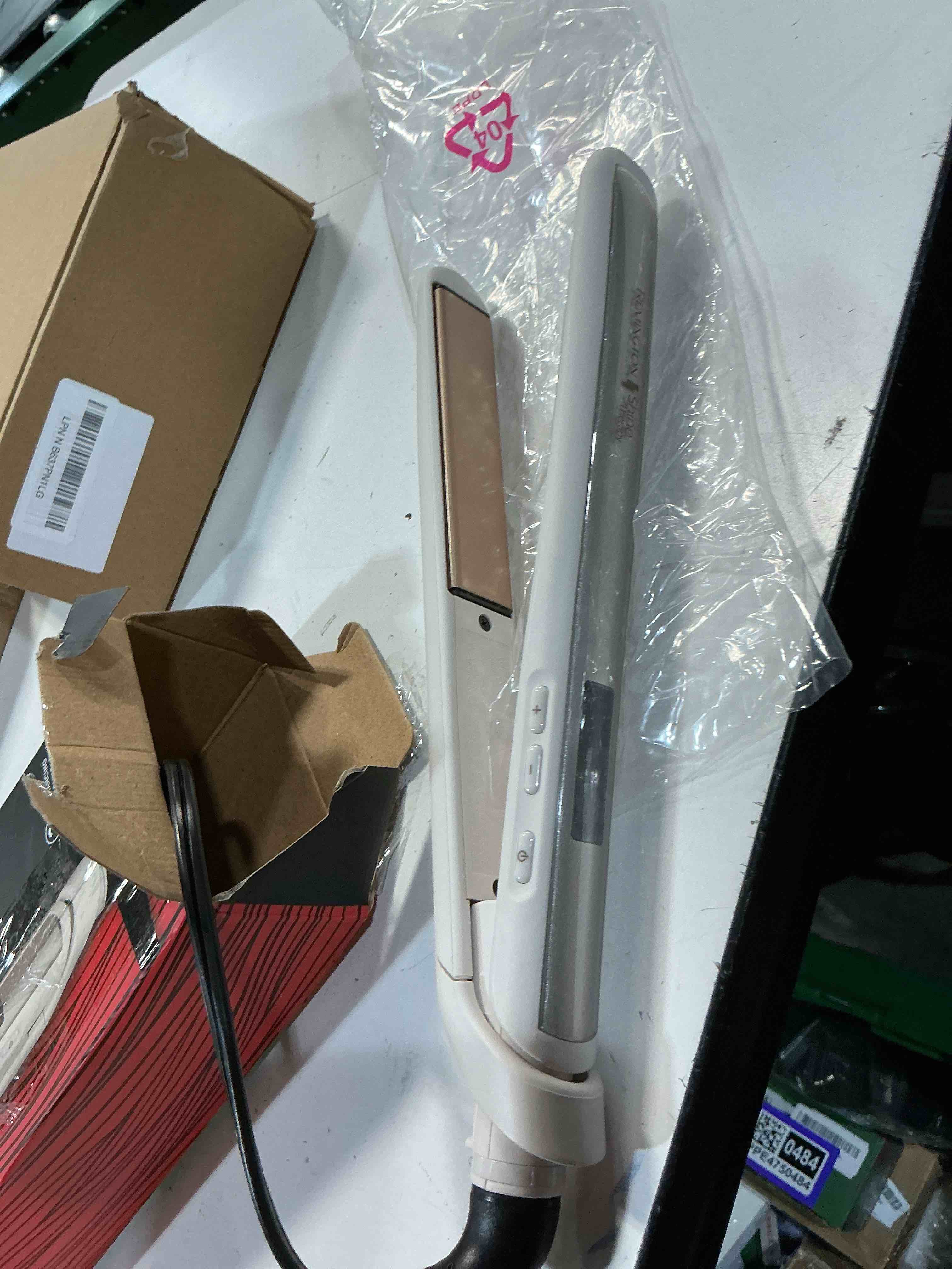 Condition photo showing As Is for remington shine therapy 1 inch hair straightener iron, flat iron infused with argan oil & keratin, professional ceramic flat iron for less frizz, shines and smooth, styling tools champagne 1”