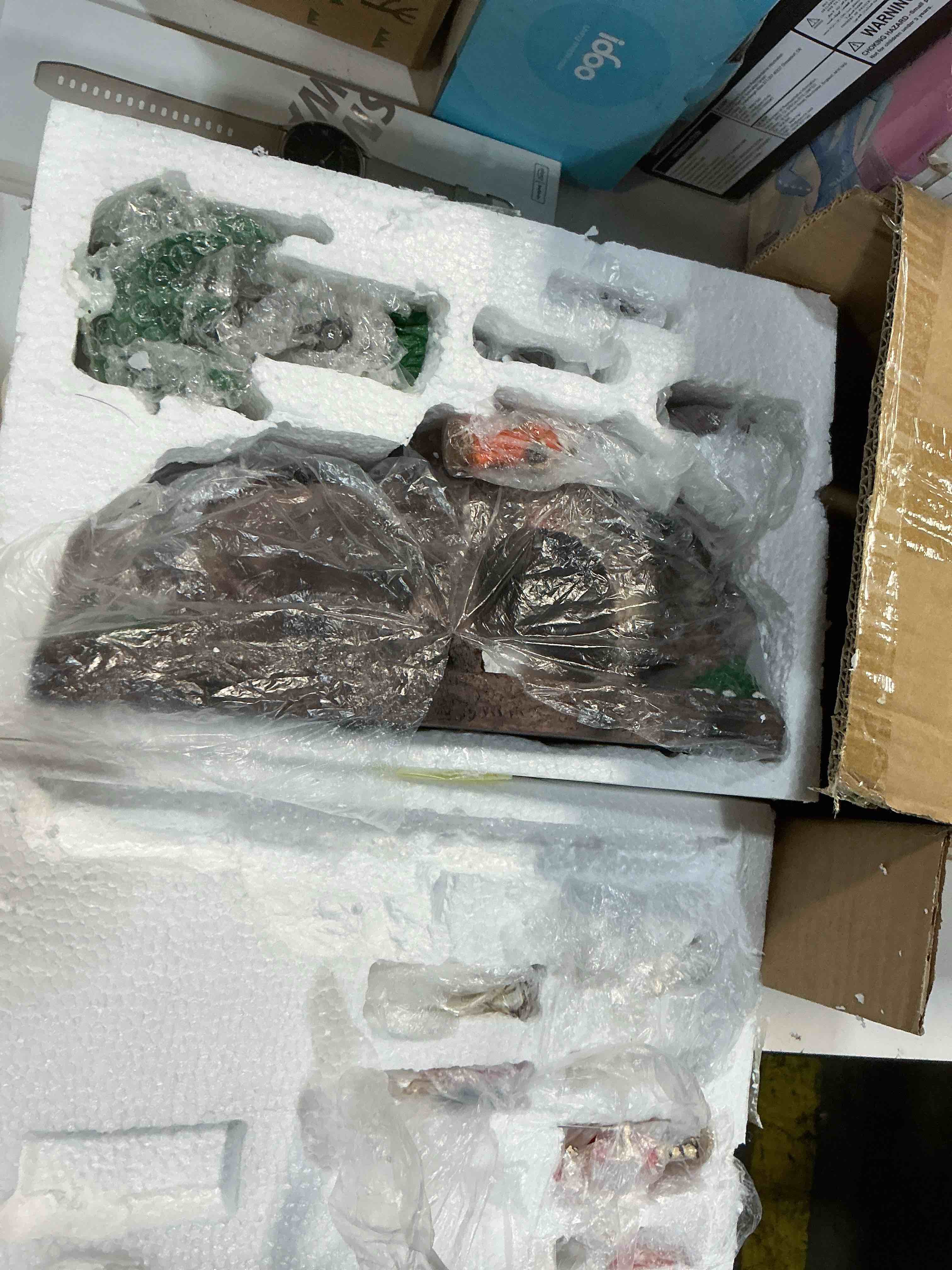 Condition photo showing Good Condition for rattanview 10 pcs lighted easter resurrection scene set light up jesus tomb nativity scene resin figurines spring christian home figurine easter gifts for religious home office tabletop gift