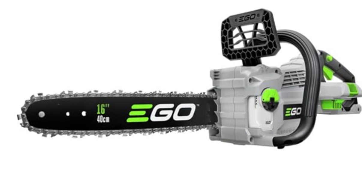 ego power+ chain saw, 16” battery powered chainsaw, electric cordless, battery and charger not included – cs1610