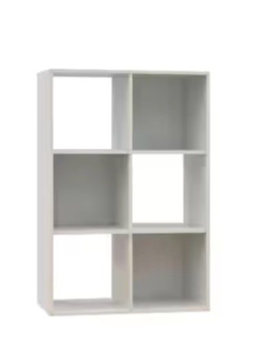 (( incomplete))Style Selections 35.88-in H x 24.13-in W x 11.63-in D White Stackable Wood laminate 6 Cube