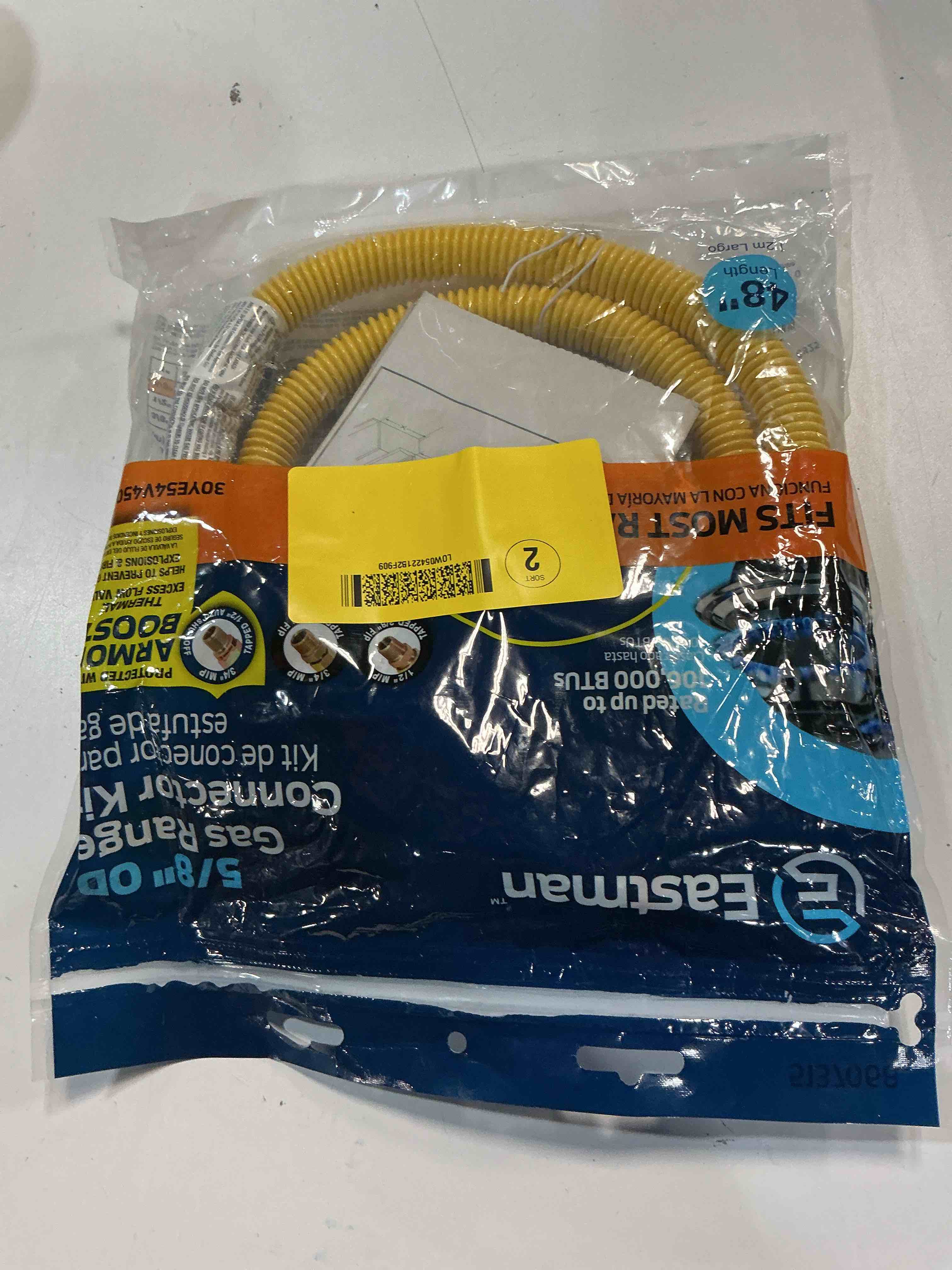Condition photo showing New/Like New for eastman safety plus 1/2 in. fip x 1/2 in. d mip 48 in. stainless steel installation kit