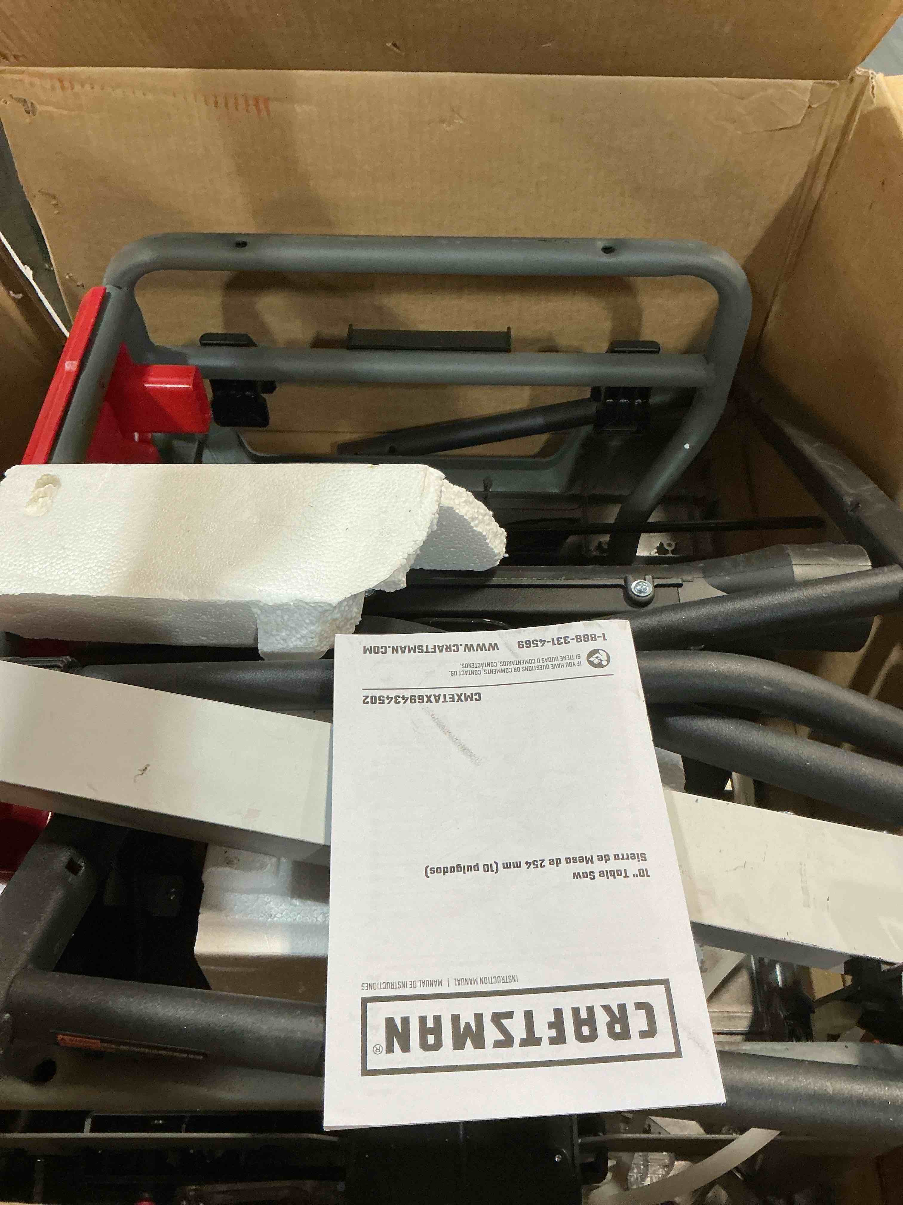 Condition photo showing As Is for craftsman 10.0-in 15.0 -amp 120.0 -volt portable jobsite table saw with folding stand