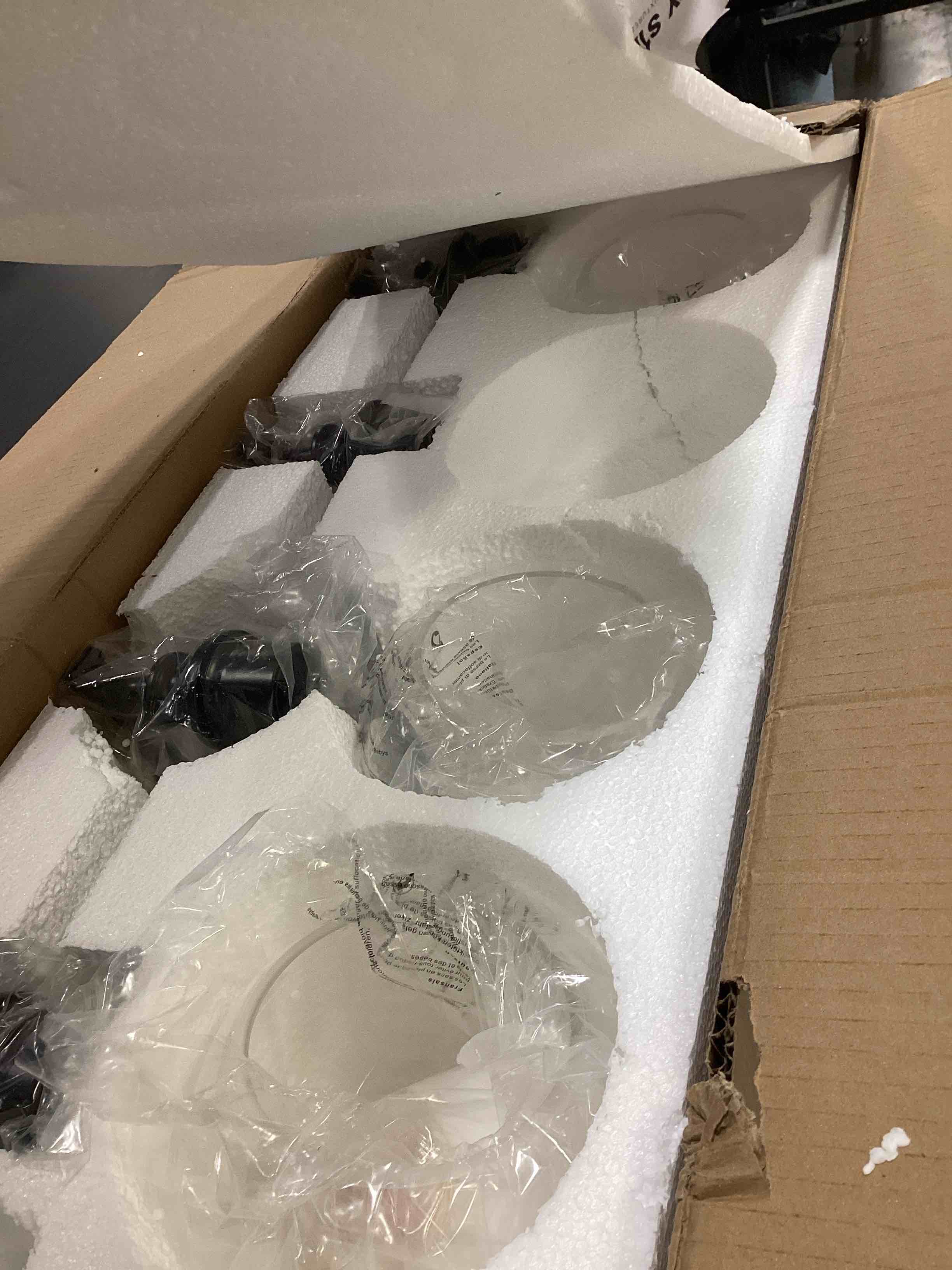 Condition photo showing As Is for andy star black vanity light, 5-light bathroom light fixture, 35" large bathroom lighting over mirror, industrial wall sconce, perfect for big bathrooms, double vanities, long-length elegant design matte black 5-light