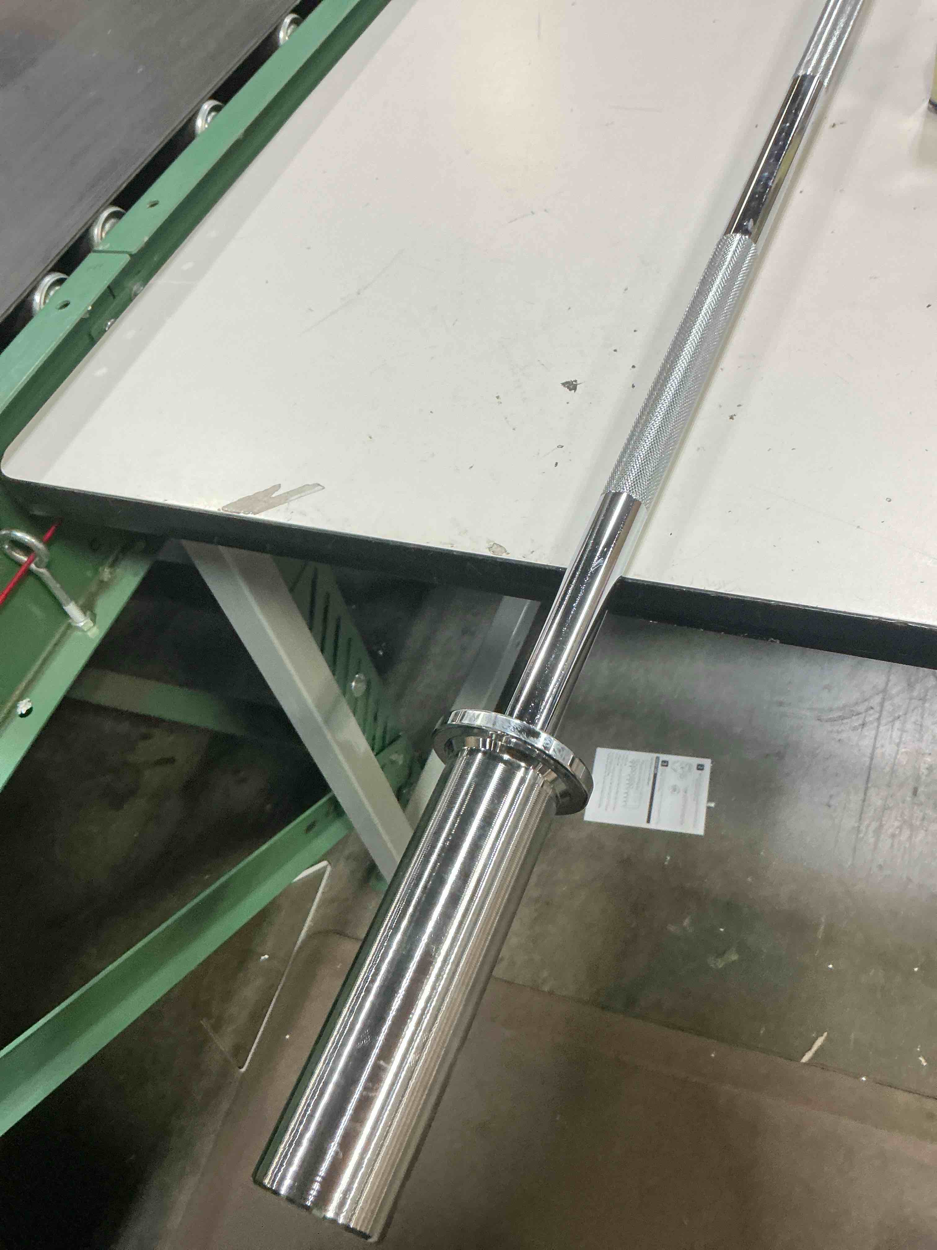 Condition photo showing As Is for ritfit olympic barbell 4ft/4.8ft/6ft - 2 inch weight bar for strength training, weightlifting, squat, deadlift, bench press, curl, overhead press - 350lbs/500lbs capacity silver 4ft