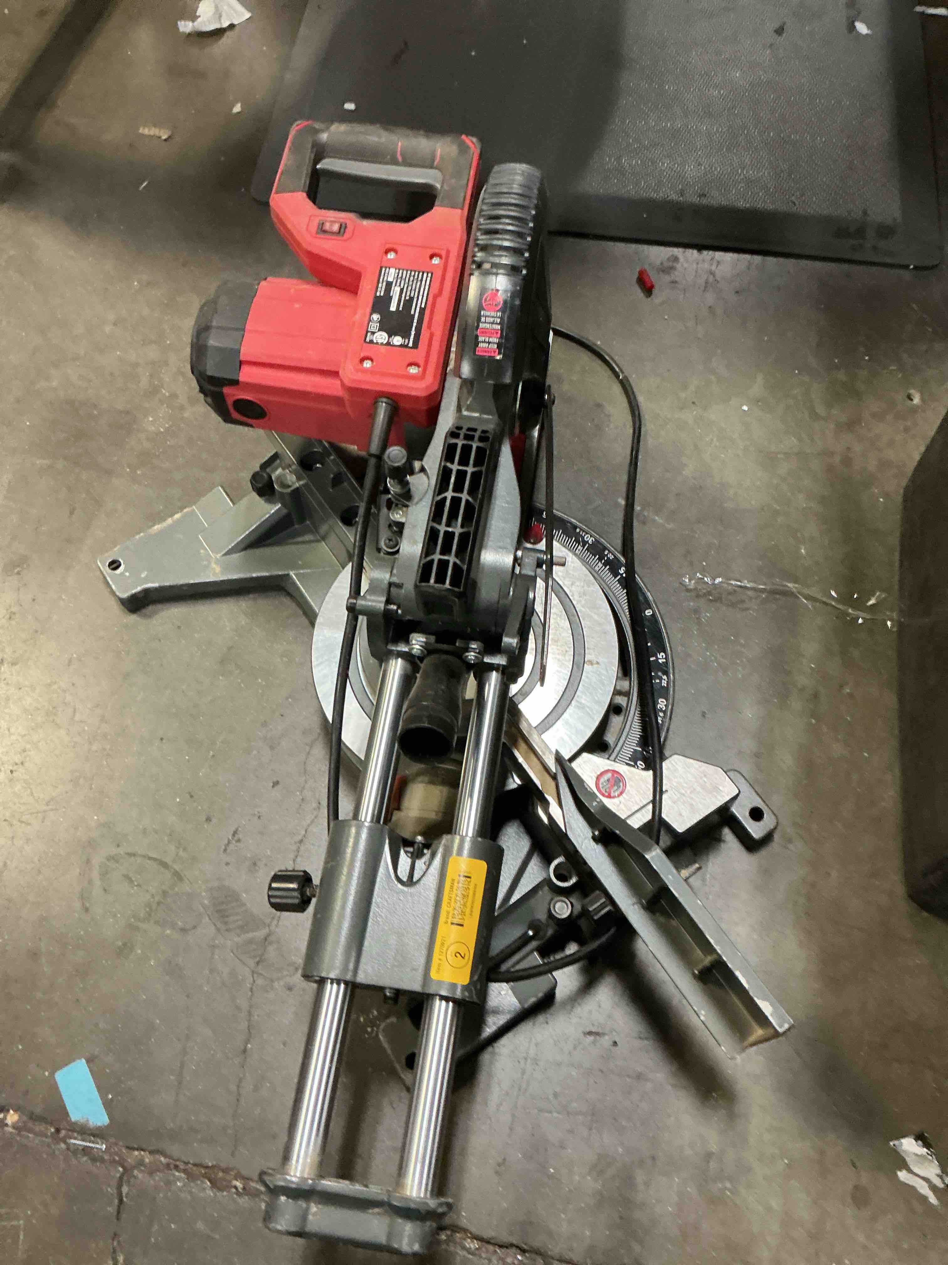 Condition photo showing As Is for craftsman 10-in 15-amp single bevel sliding corded miter saw