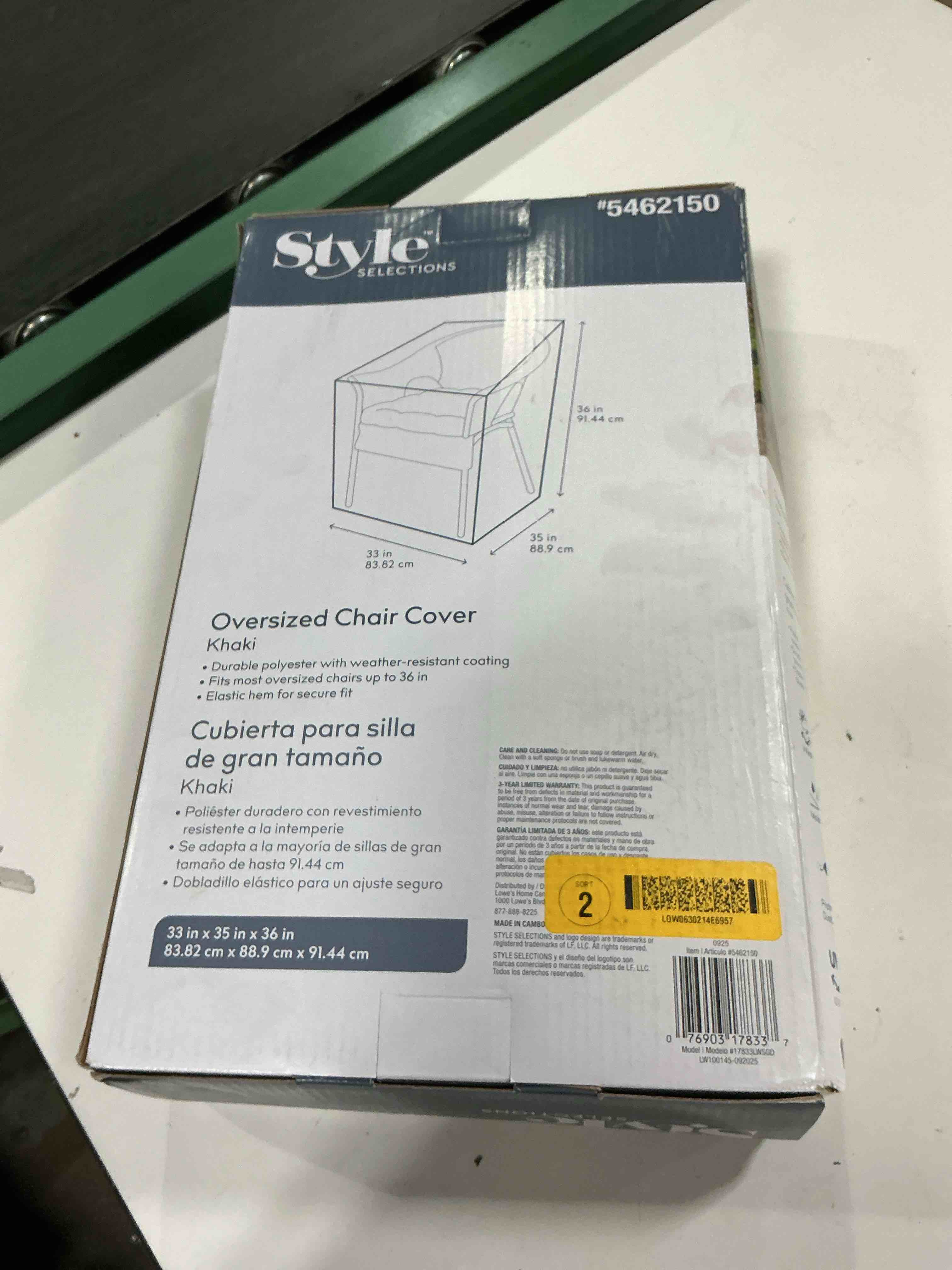 Condition photo showing Good Condition for style selections tan polyester patio furniture cover for oversized chair