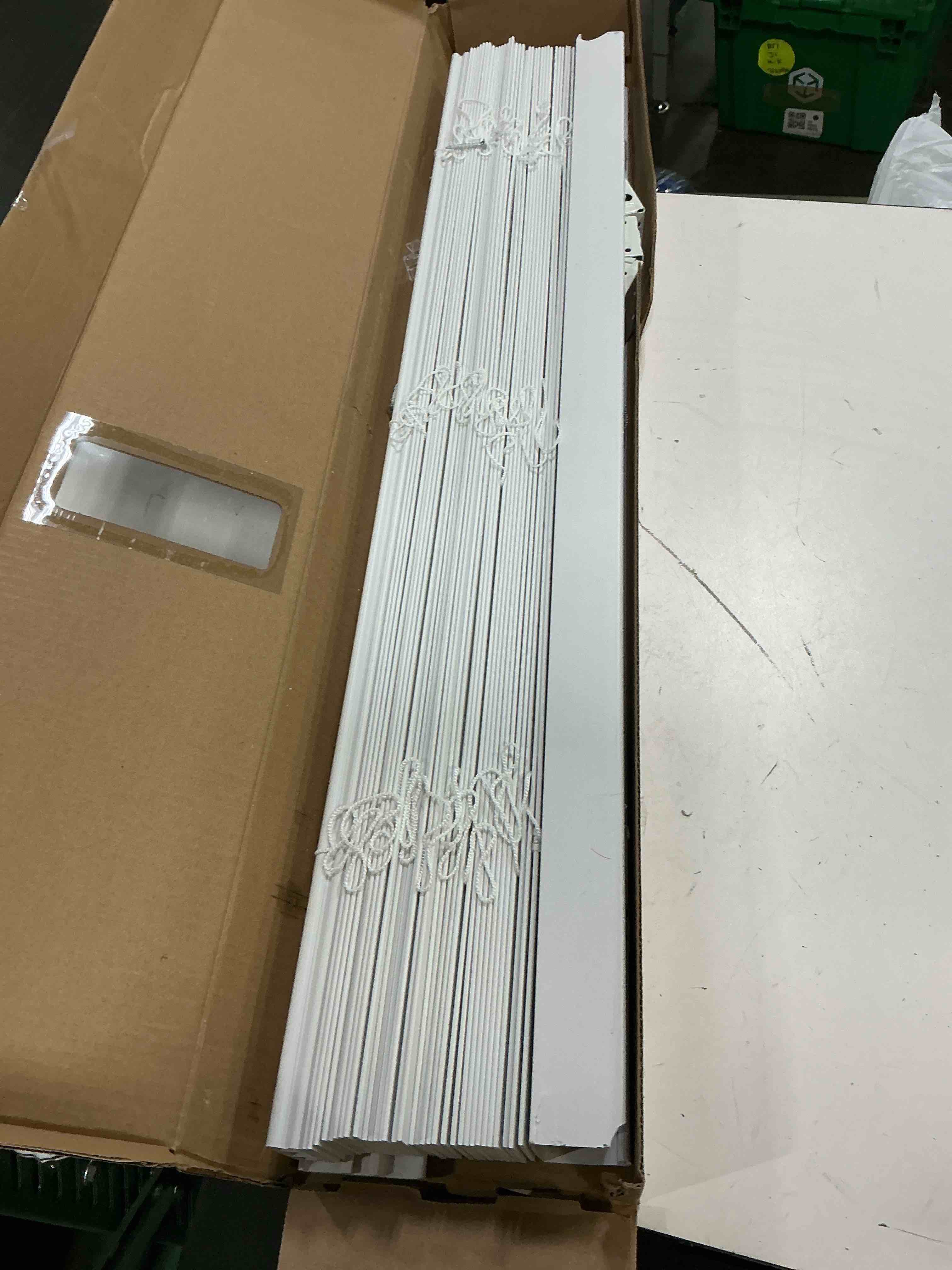 Condition photo showing Good Condition for allen + roth cordless faux wood 2-in slat width 34-in x 48-in cordless white faux wood room