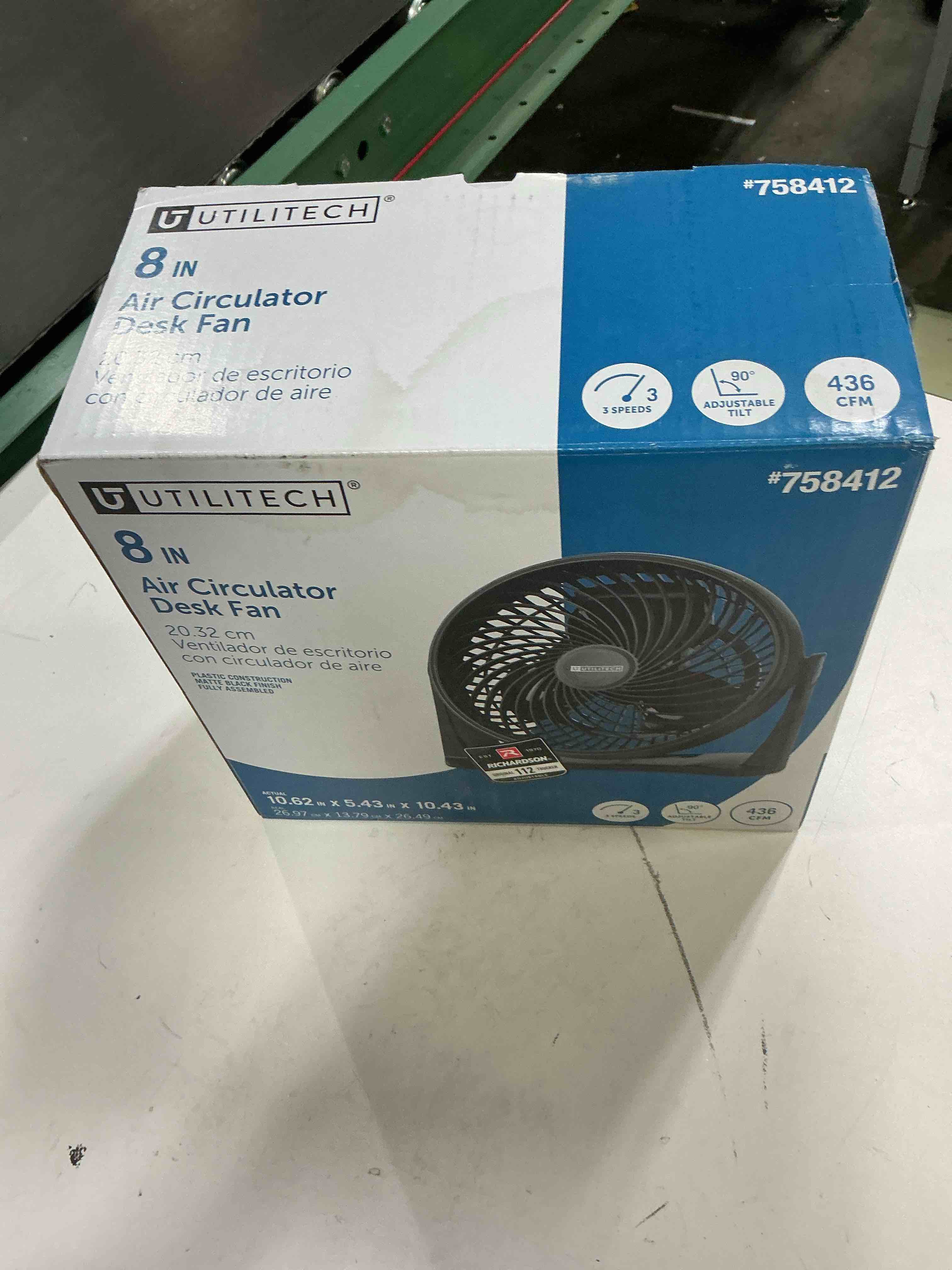 Condition photo showing Good Condition for utilitech 8-in 3-speed air circulator fan