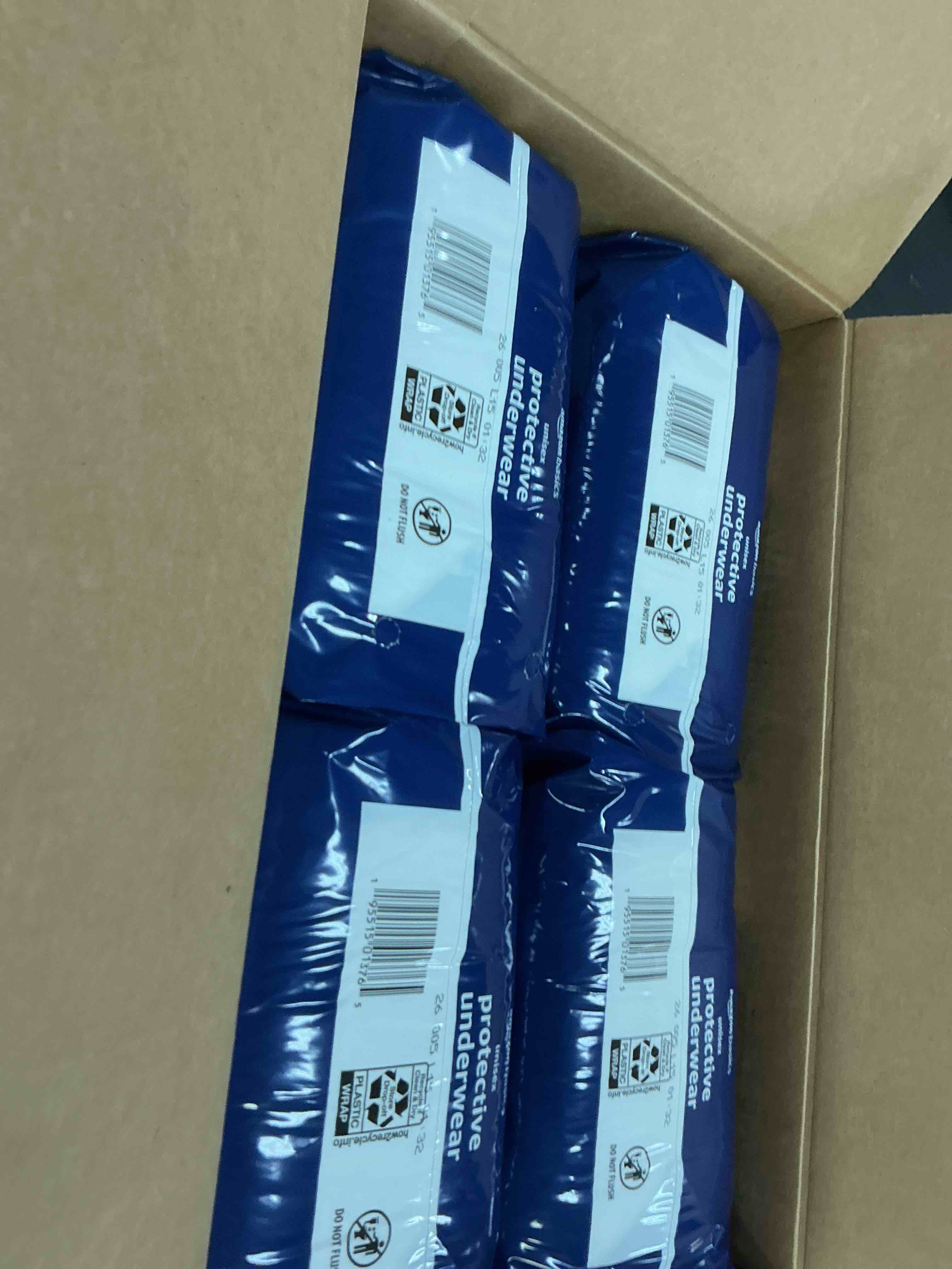 Condition photo showing New/Like New for amazon basics unisex protective underwear, overnight absorbency, extra large, 12 count, (4 pack of 12)