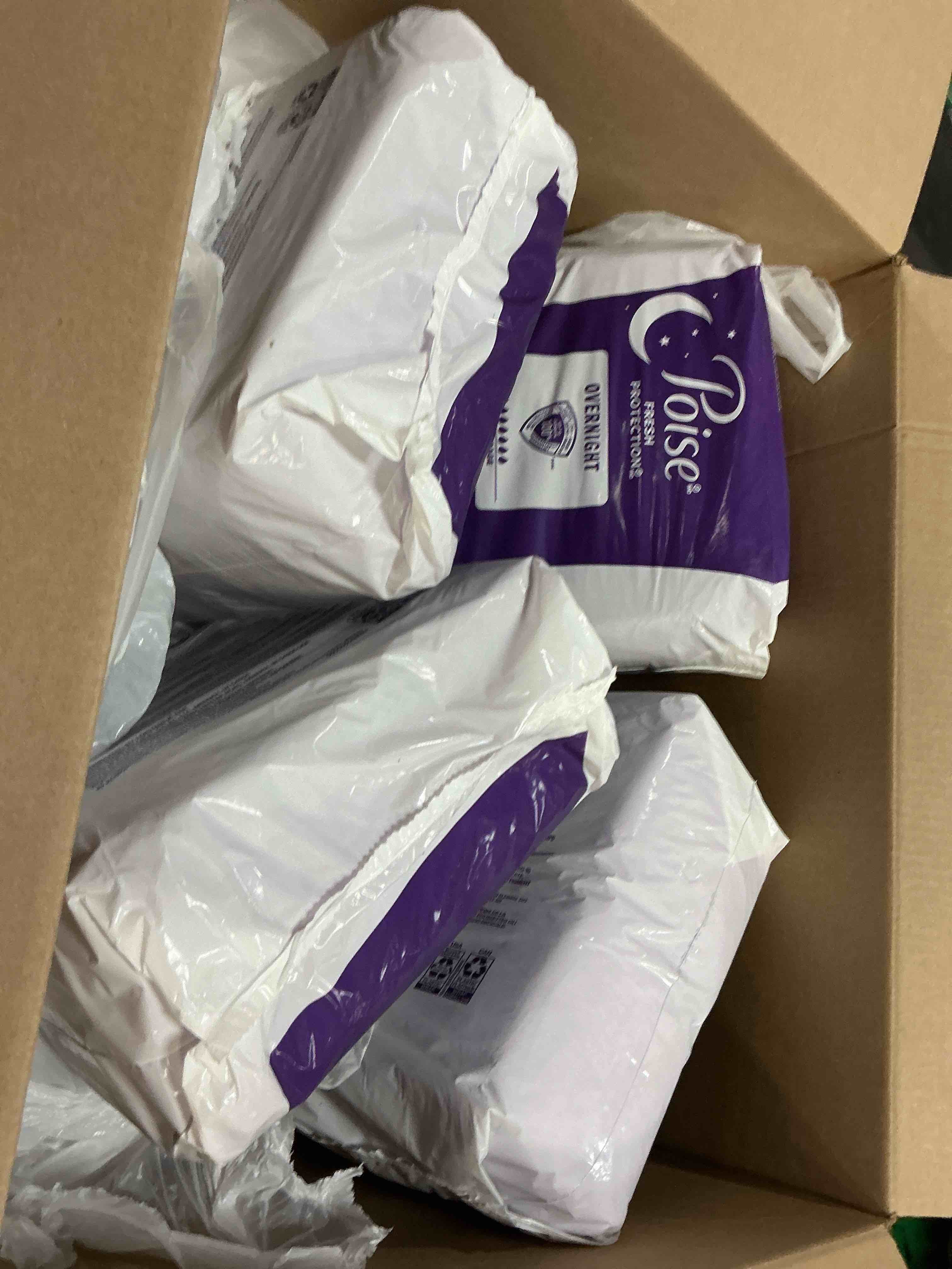 Condition photo showing New/Like New for poise overnight incontinence & postpartum pads for bladder leaks, 8 drop extra coverage, 96 count (4 packs of 24), packaging may vary