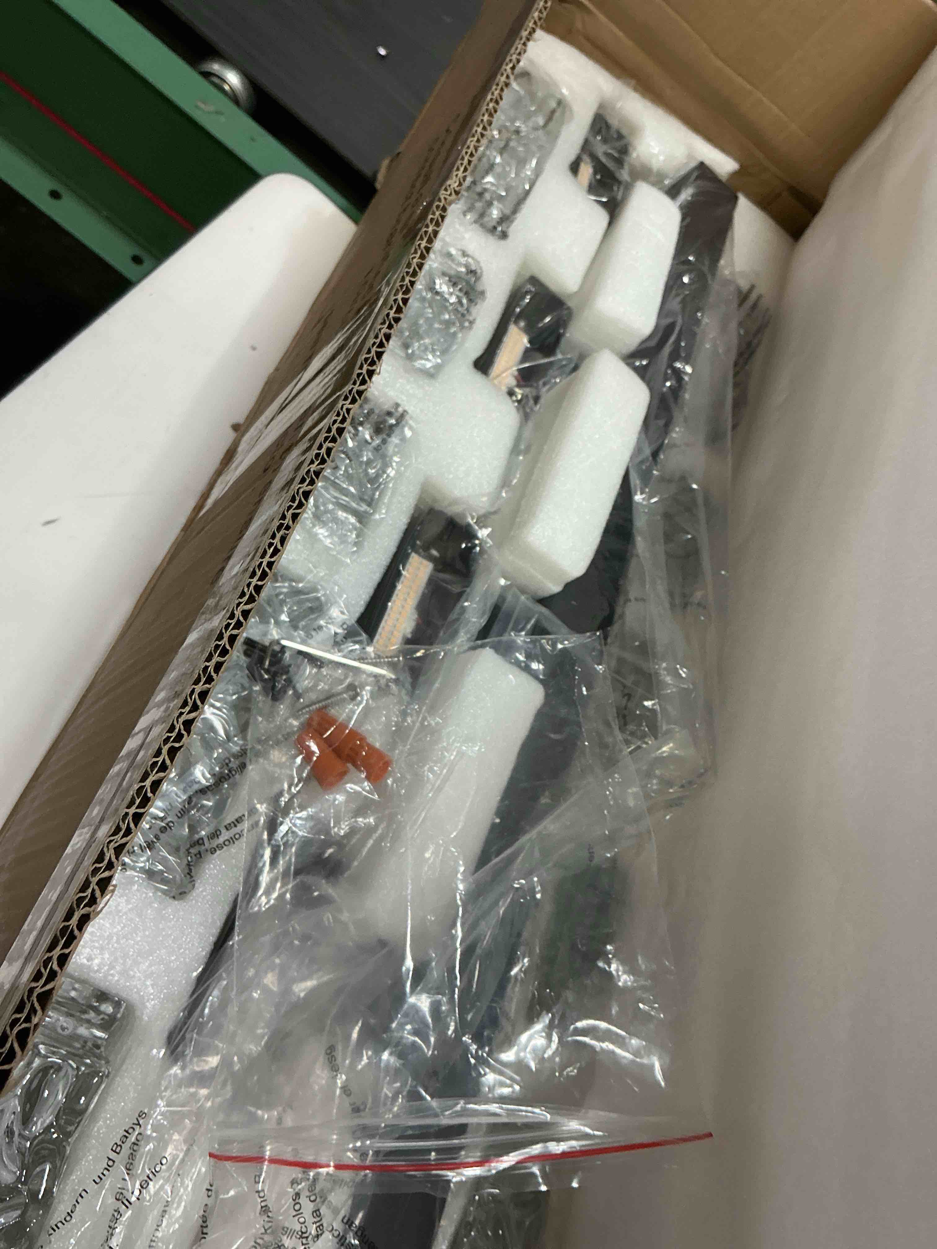 Condition photo showing New/Like New for vinluz 5-light led brushed nickel bathroom vanity light fixtures,40w modern wall mounted lights with crystal lampshade vanity wall lamp for mirror hallway