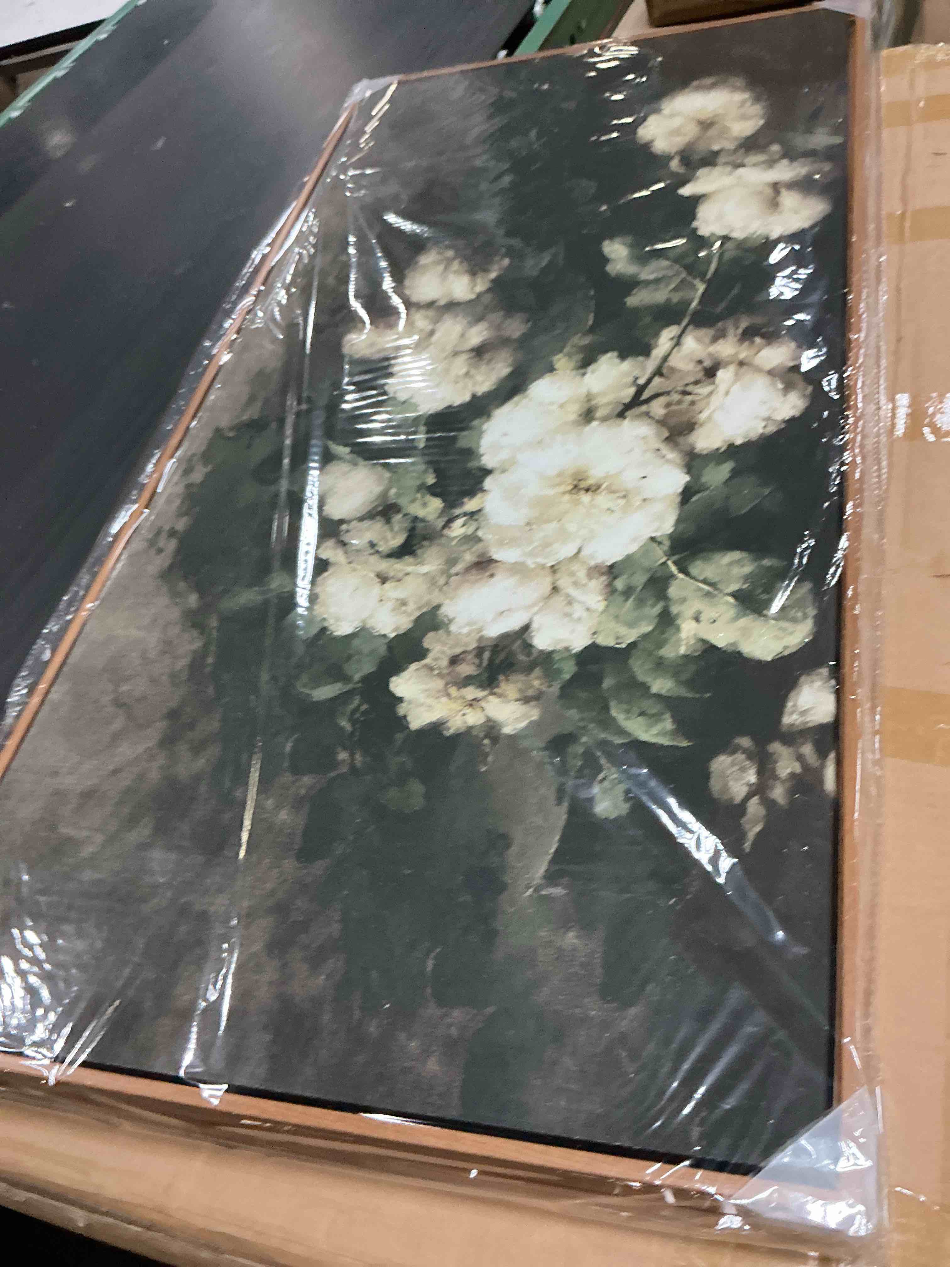 Condition photo showing New/Like New for twnslla framed canvas wall art vintage art prints,retro moody flower still life oil painting,farmhouse decor wall art cottagecore bedroom bathroom decor 20”x40”