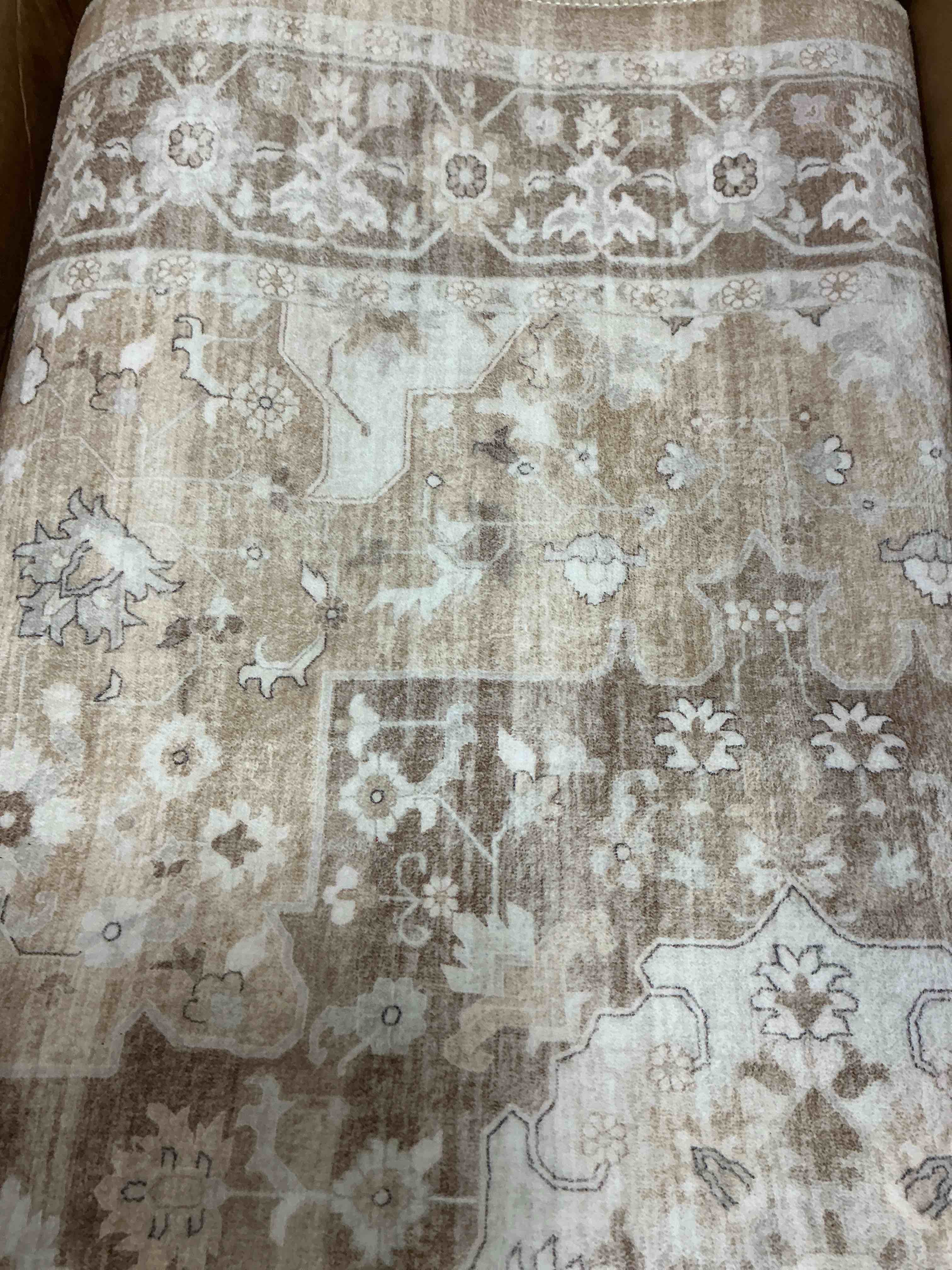 2 pack 3’x7’ area rug for living room bedroom dining room kitchen, taupe/ivory