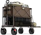 timber ridge 400l large capacity folding double decker wagon with brakes, 54" extra long extender wagon cart, 450lbs heavy duty collapsible cart, all-terrain big wheels for camping, sports, shopping