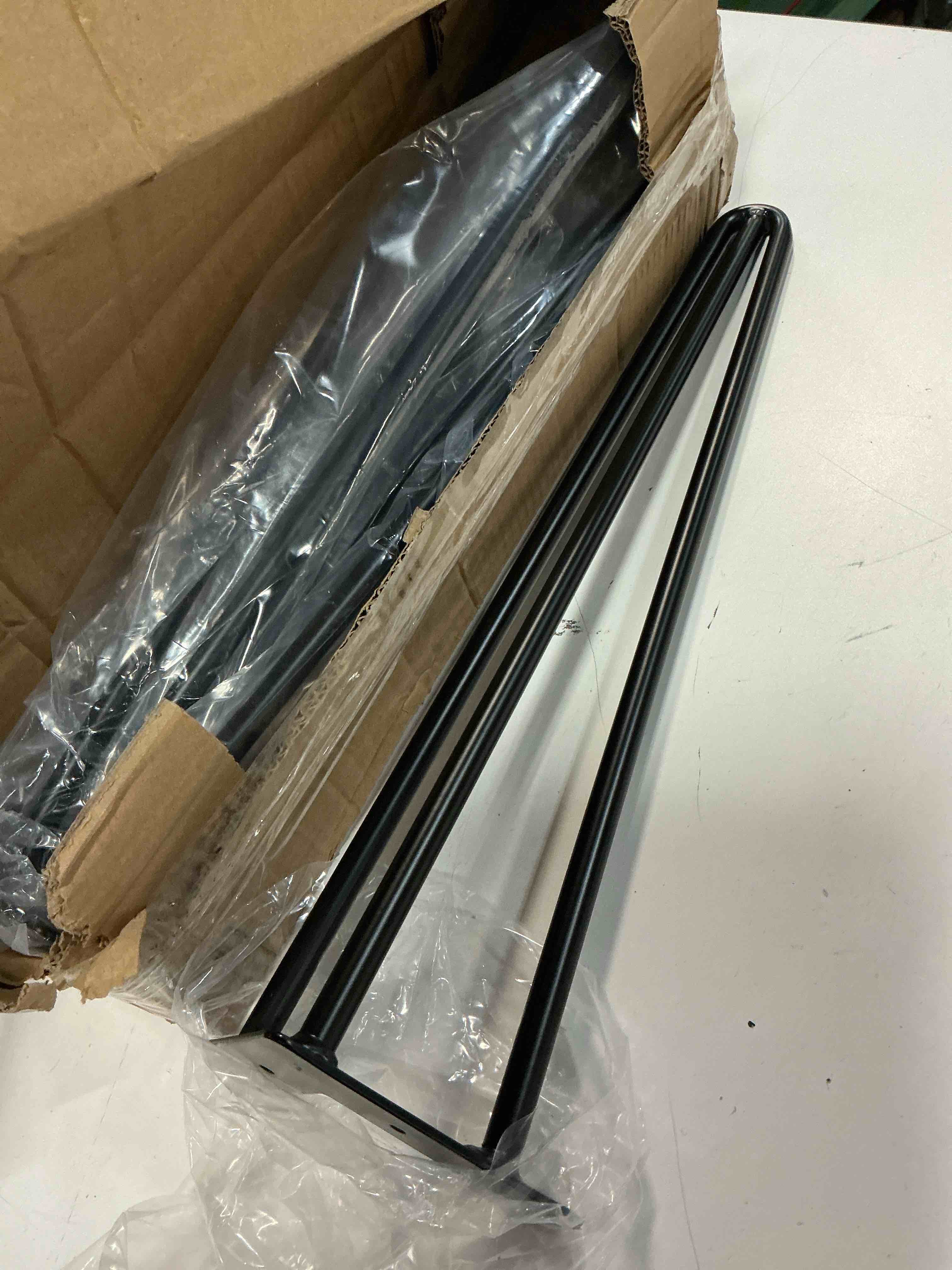 Condition photo showing Good Condition for hairpin legs (matte black) diy industrial strength mid century modern 3 rods table legs, set of 4 (18'')