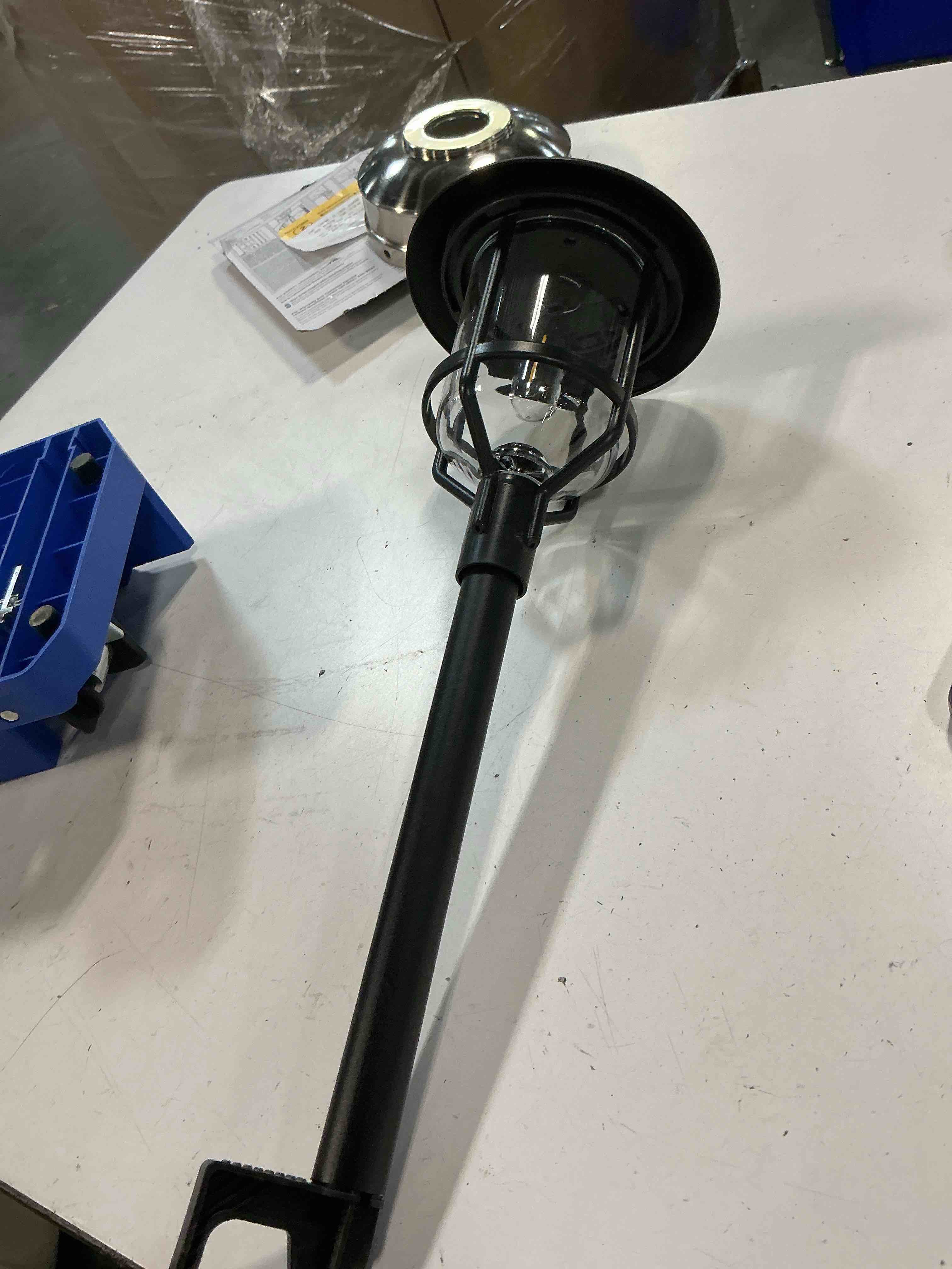 Condition photo showing As Is for harbor breeze path light 15 -lumens black solar led outdoor path light ( 3000-k