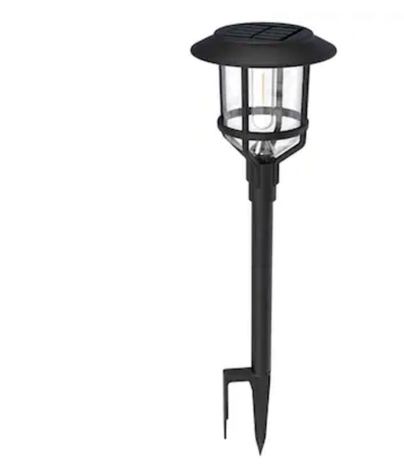 harbor breeze path light 15 -lumens black solar led outdoor path light ( 3000-k