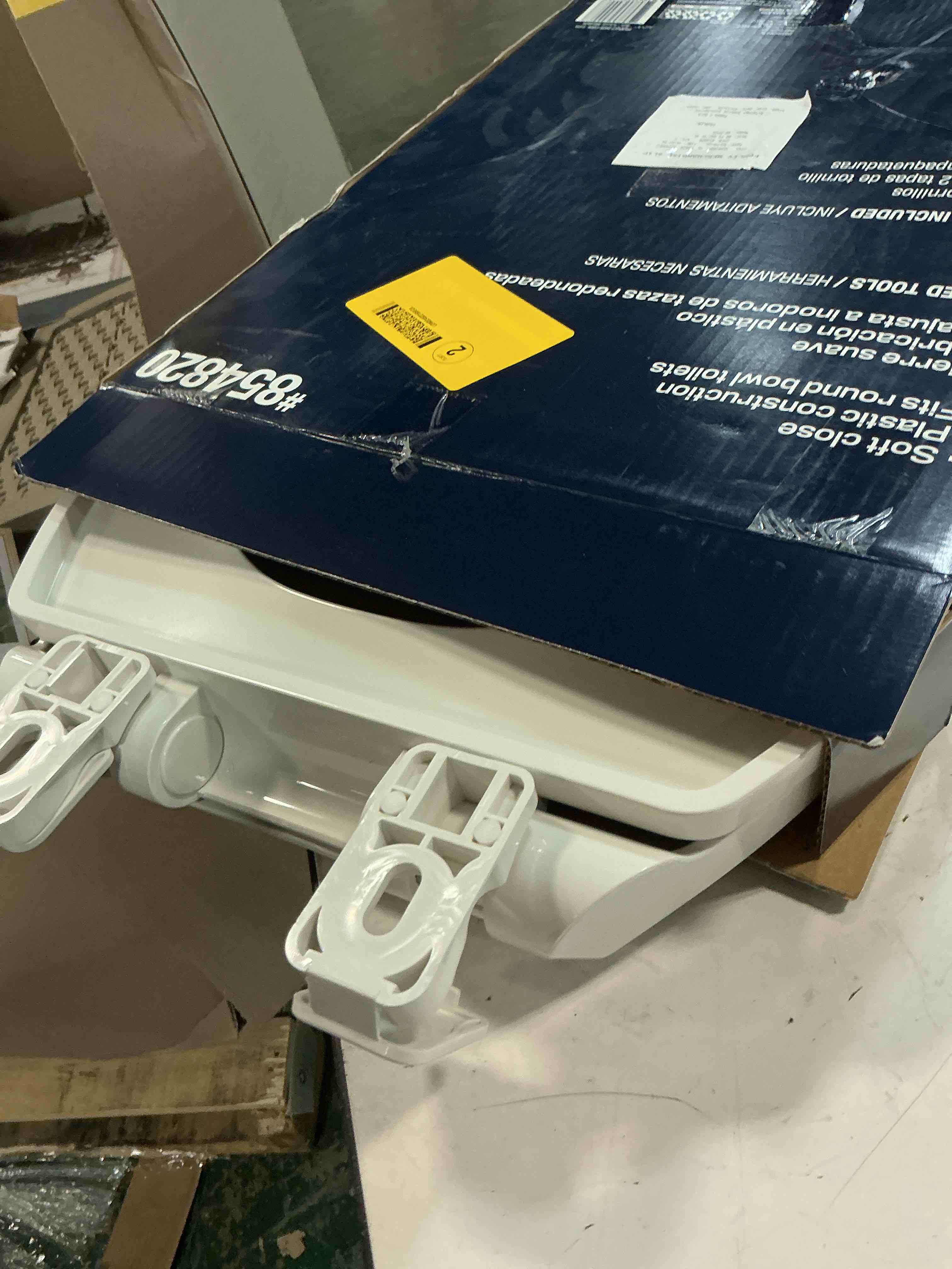 Condition photo showing As Is for project source plastic white round soft close toilet seat